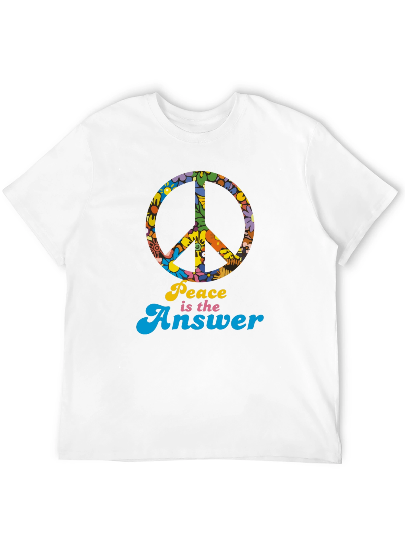 Black Retro "Peace is the Answer" Graphic T-Shirt view 12