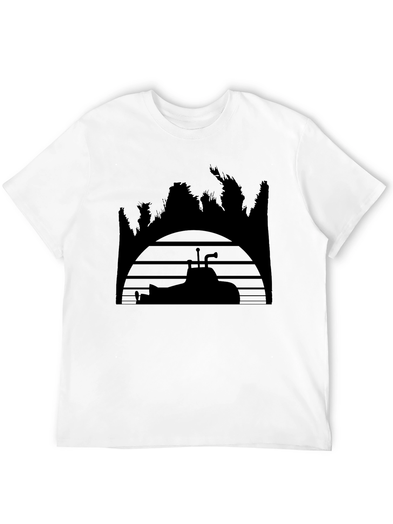 Black Retro Submarine Graphic T-Shirt - Black view 12