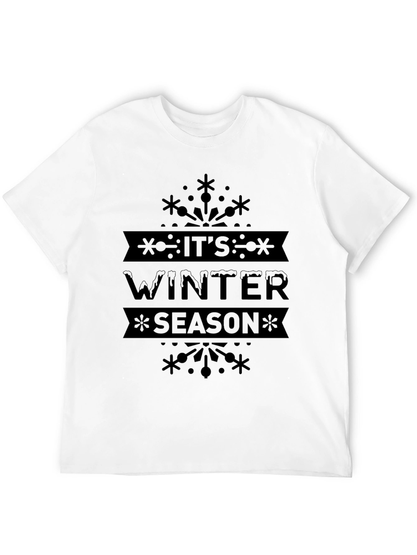 Black It's Winter Season Black T-Shirt view 12