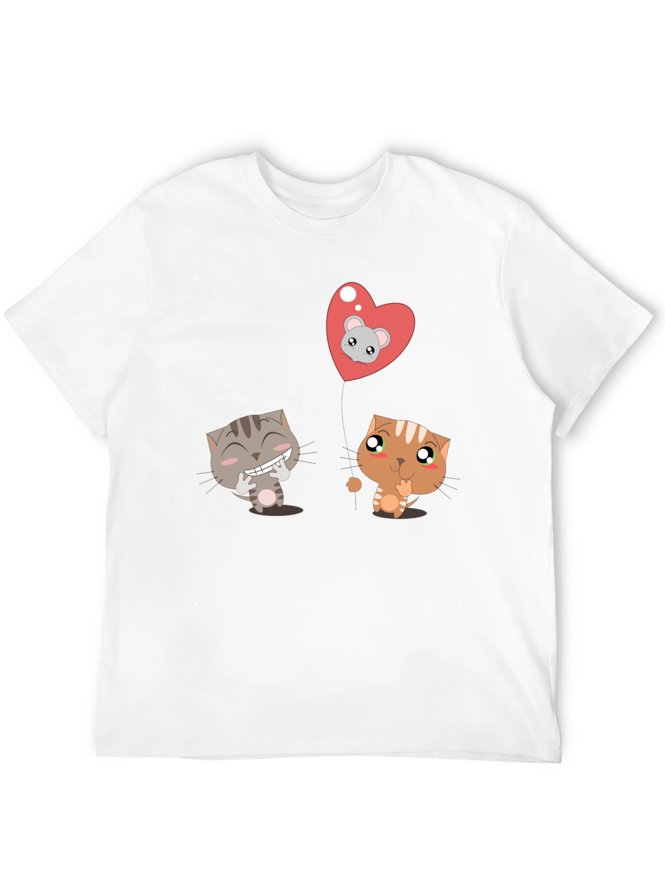 Black Cute Cartoon Cats T-Shirt - Unisex Black Tee view 12