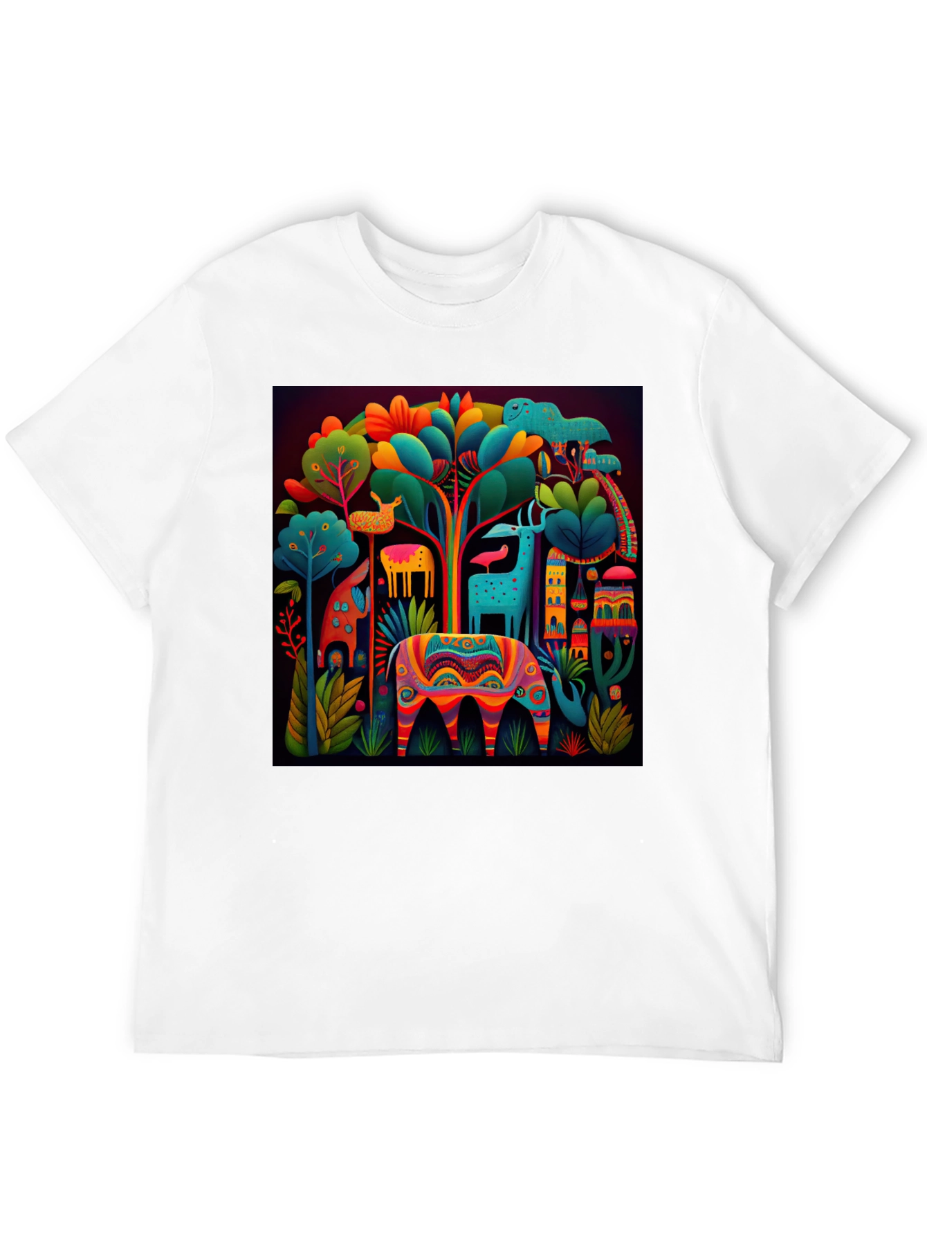 Black Vibrant Alebrije Graphic Tee - Unique Art Shirt view 12