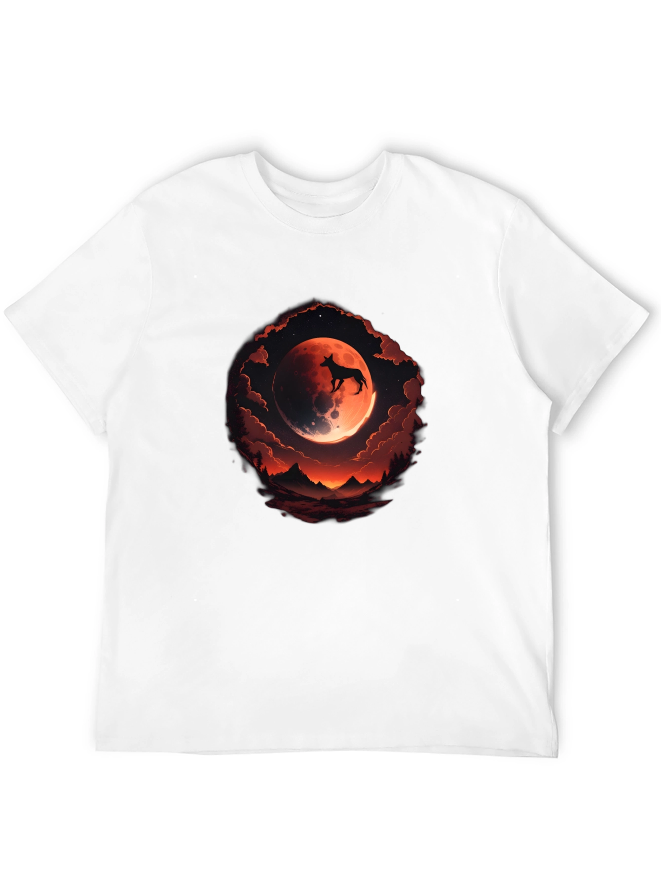 Black Dog Silhouette Moon Graphic Tee - Black view 12