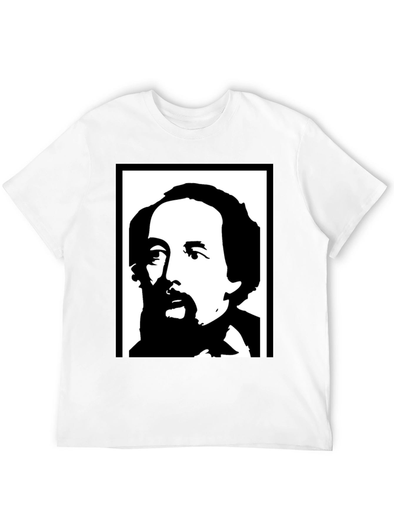 Black Charles Dickens Graphic Tee - Classic Novelist T-Shirt view 12