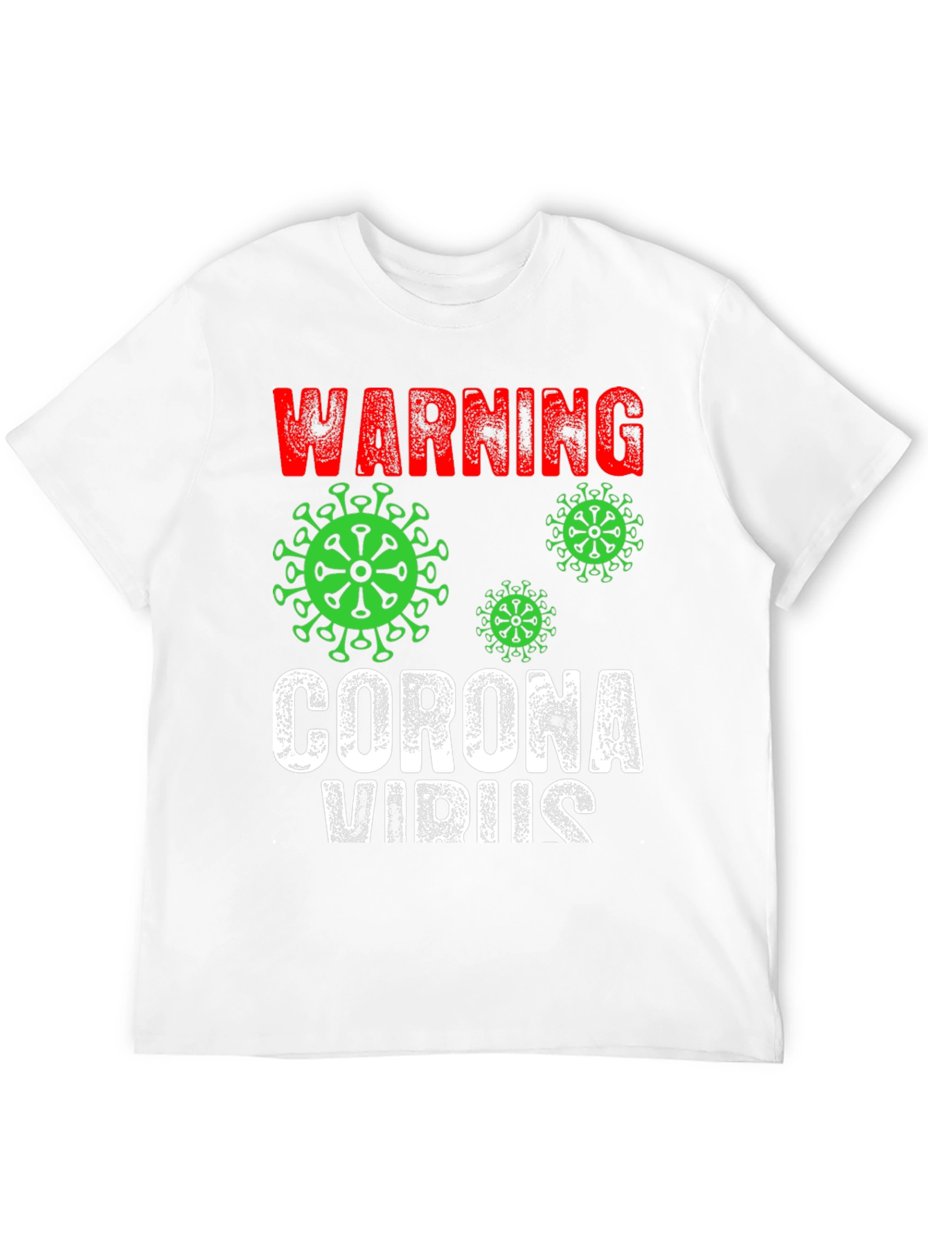 Black Warning Coronavirus T-Shirt Black Novelty Tee view 12