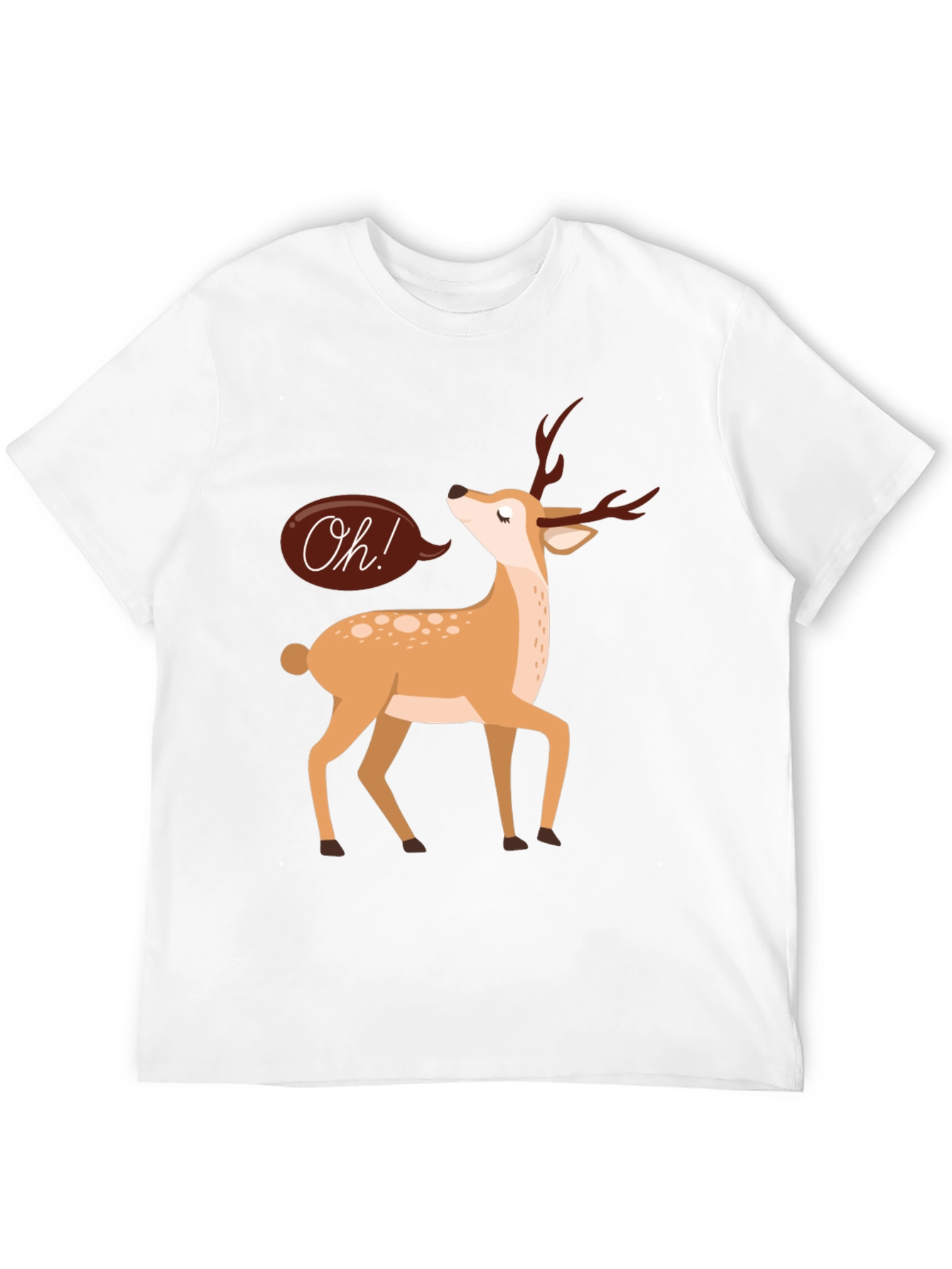 Black Oh Deer T-Shirt - Black Cotton Graphic Tee view 12
