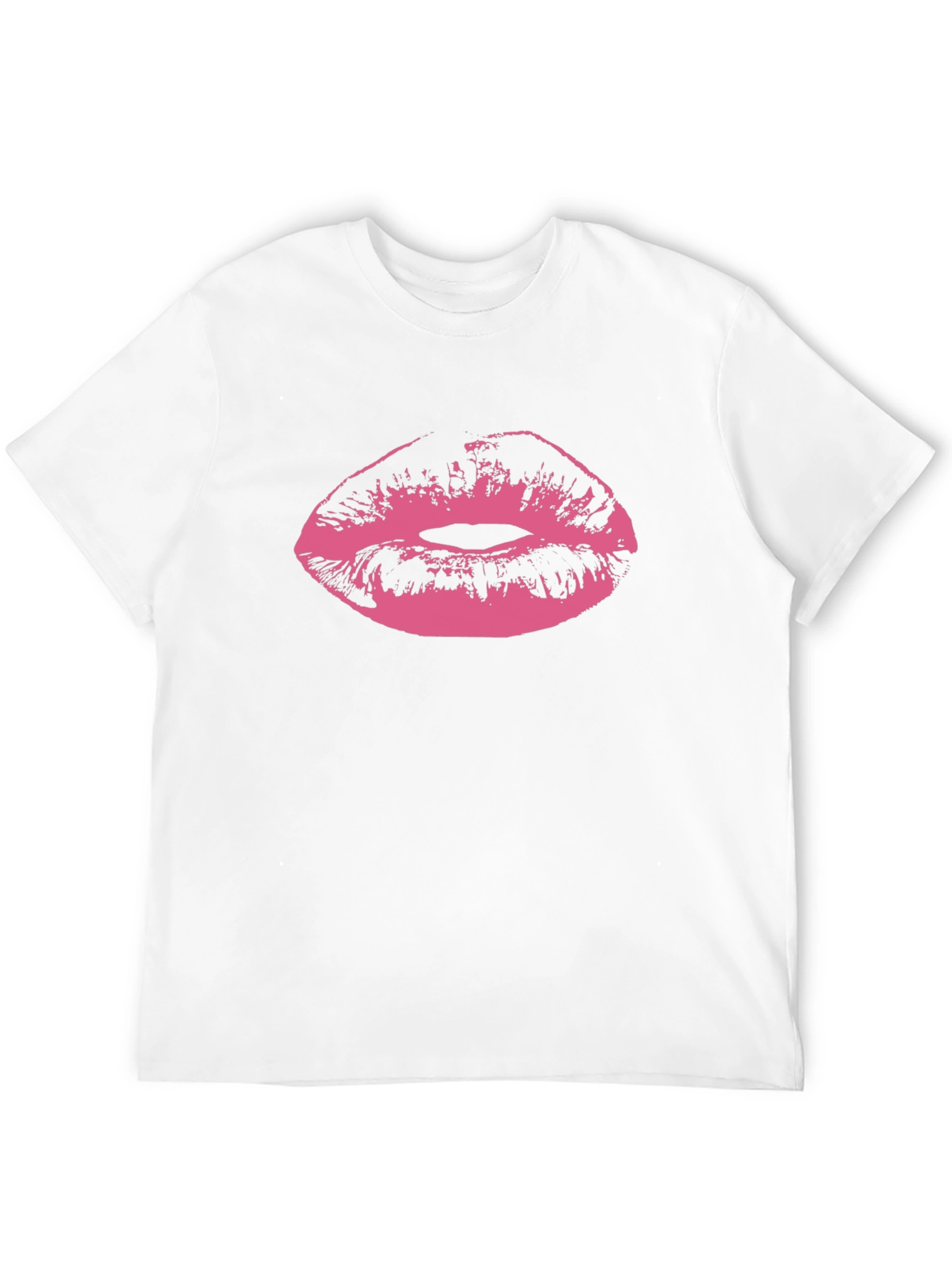 Black Kiss Print Black Tee - Graphic Lips T-Shirt view 12