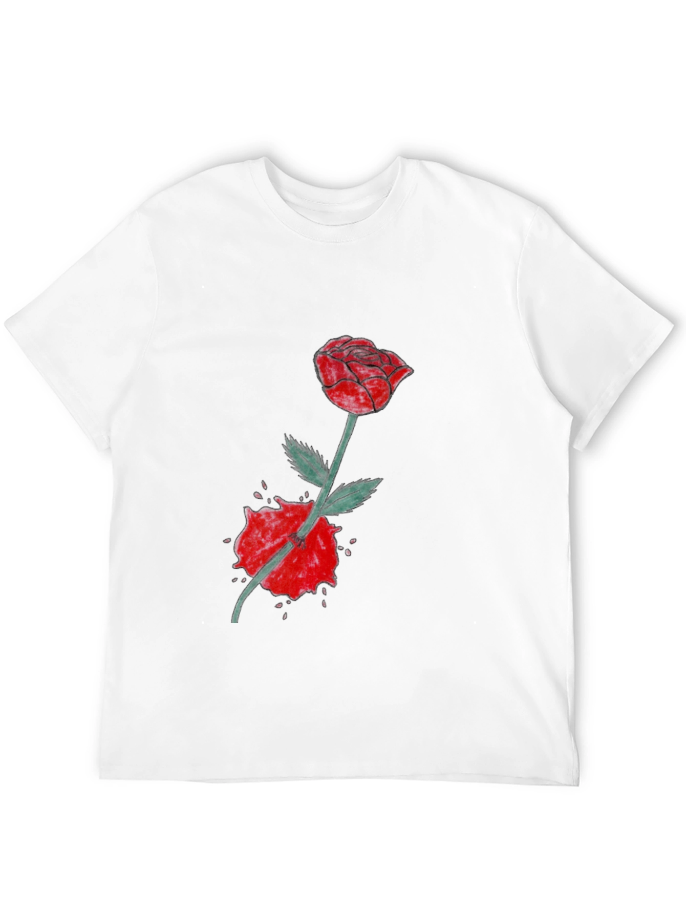 Black Rose & Slash Graphic T-Shirt - Modern Streetwear view 12