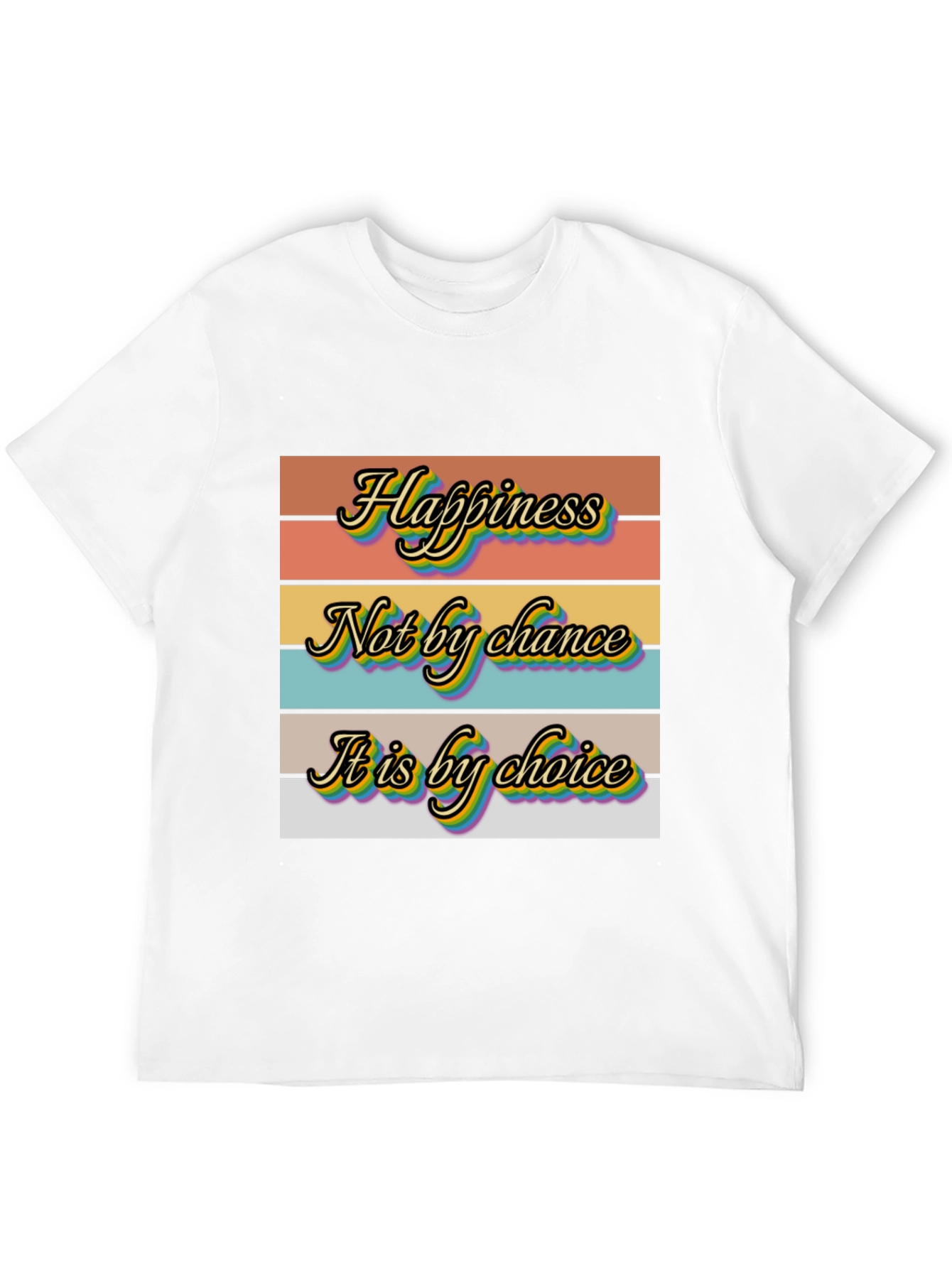 Black Happiness Choice Graphic T-Shirt view 12