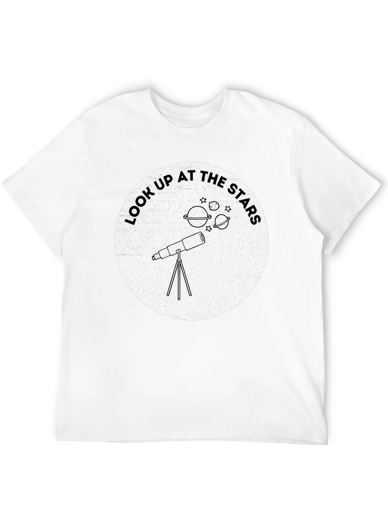 Black Look Up At The Stars Telescope Graphic Tee view 12