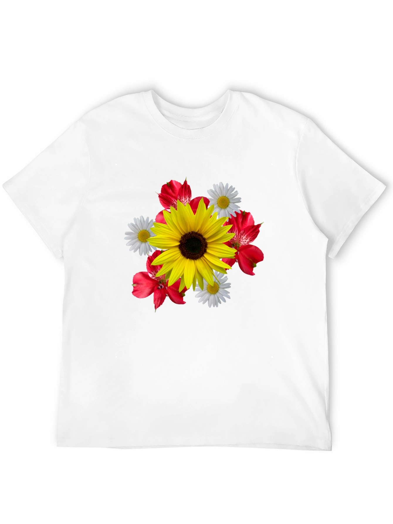 Black Floral Print Black T-Shirt view 12