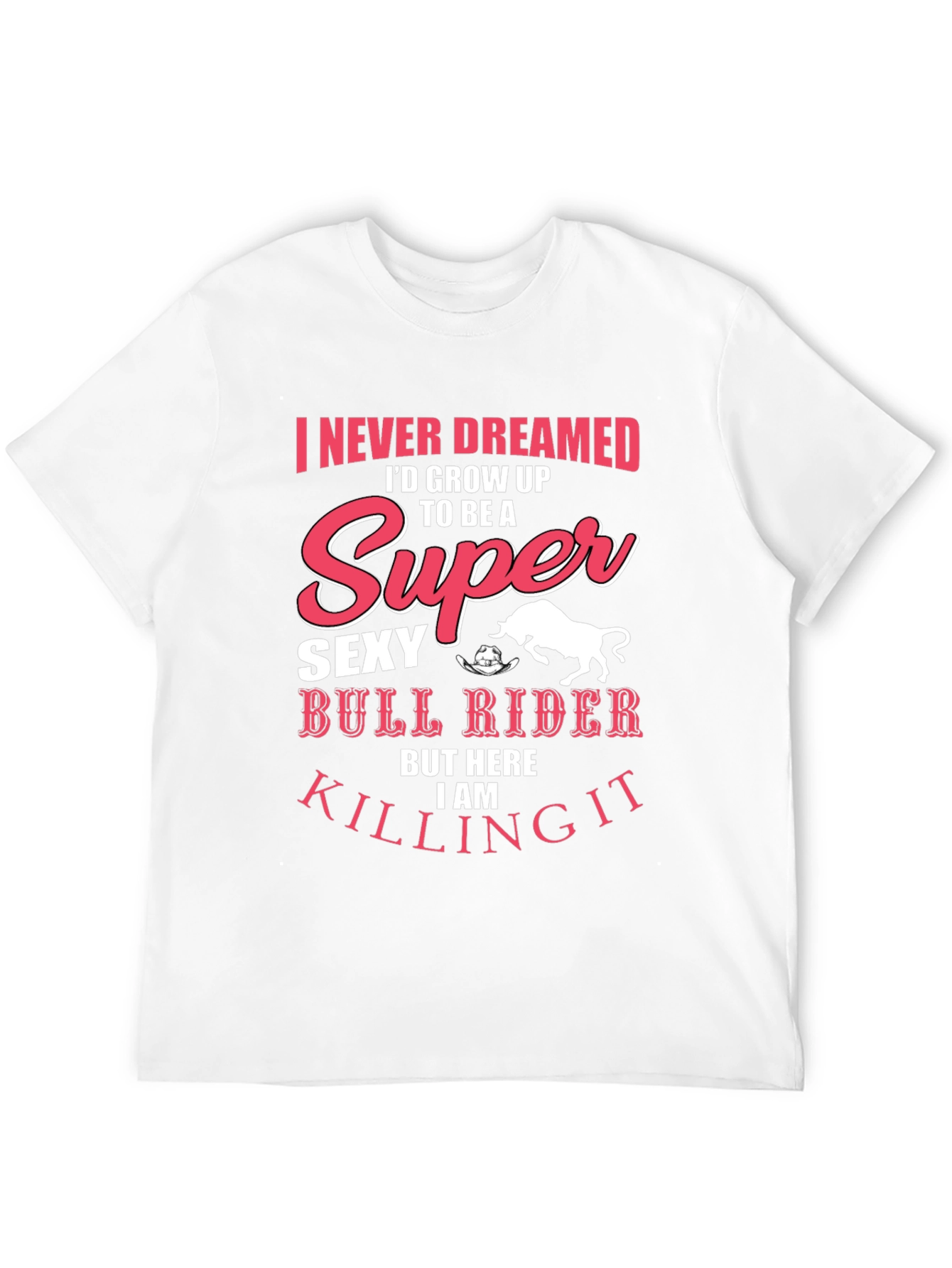 Black Super Sexy Bull Rider T-Shirt - Men's Black Graphic Tee view 12