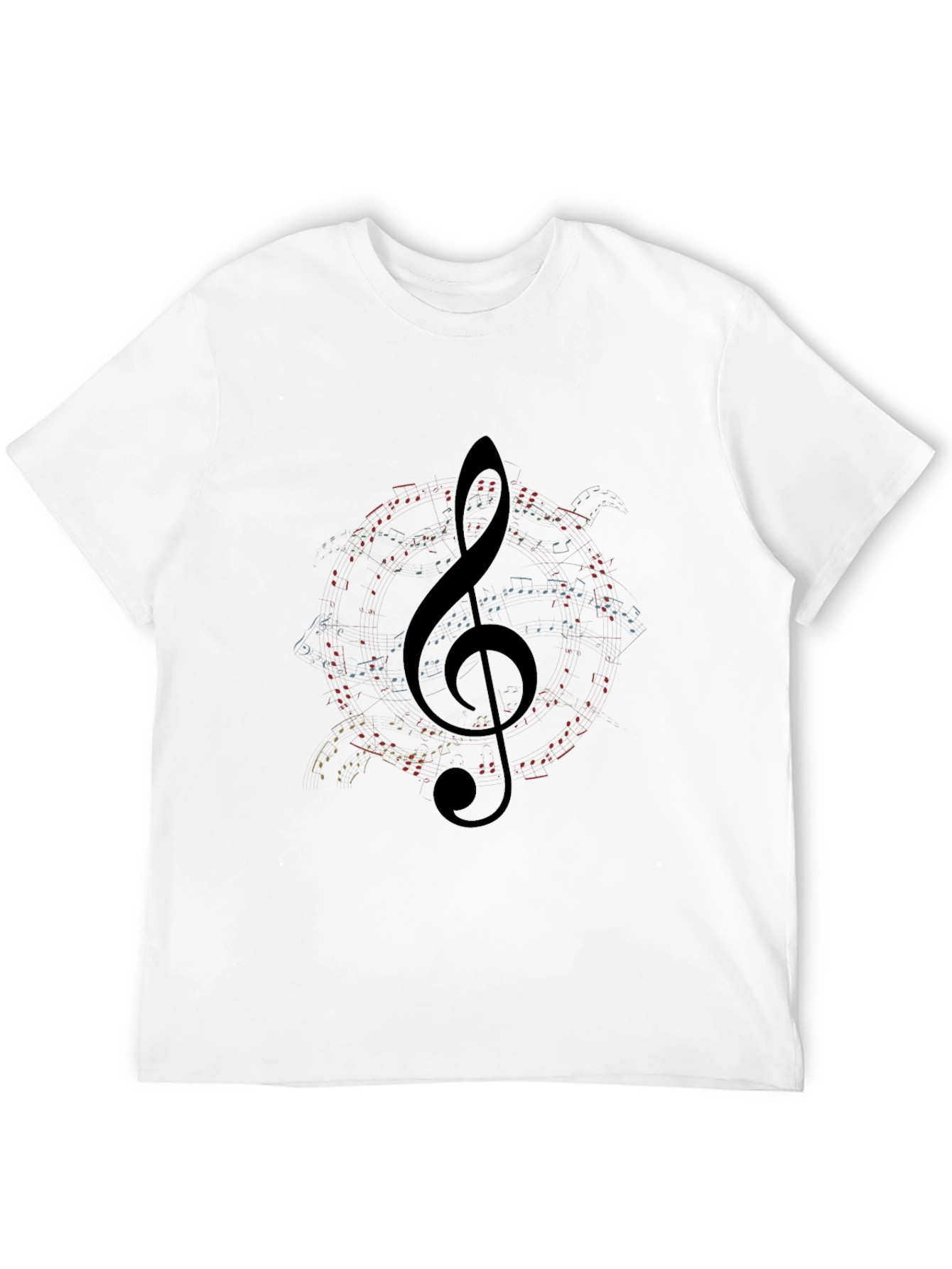 Black Musical Note Clef Graphic Black T-Shirt view 12