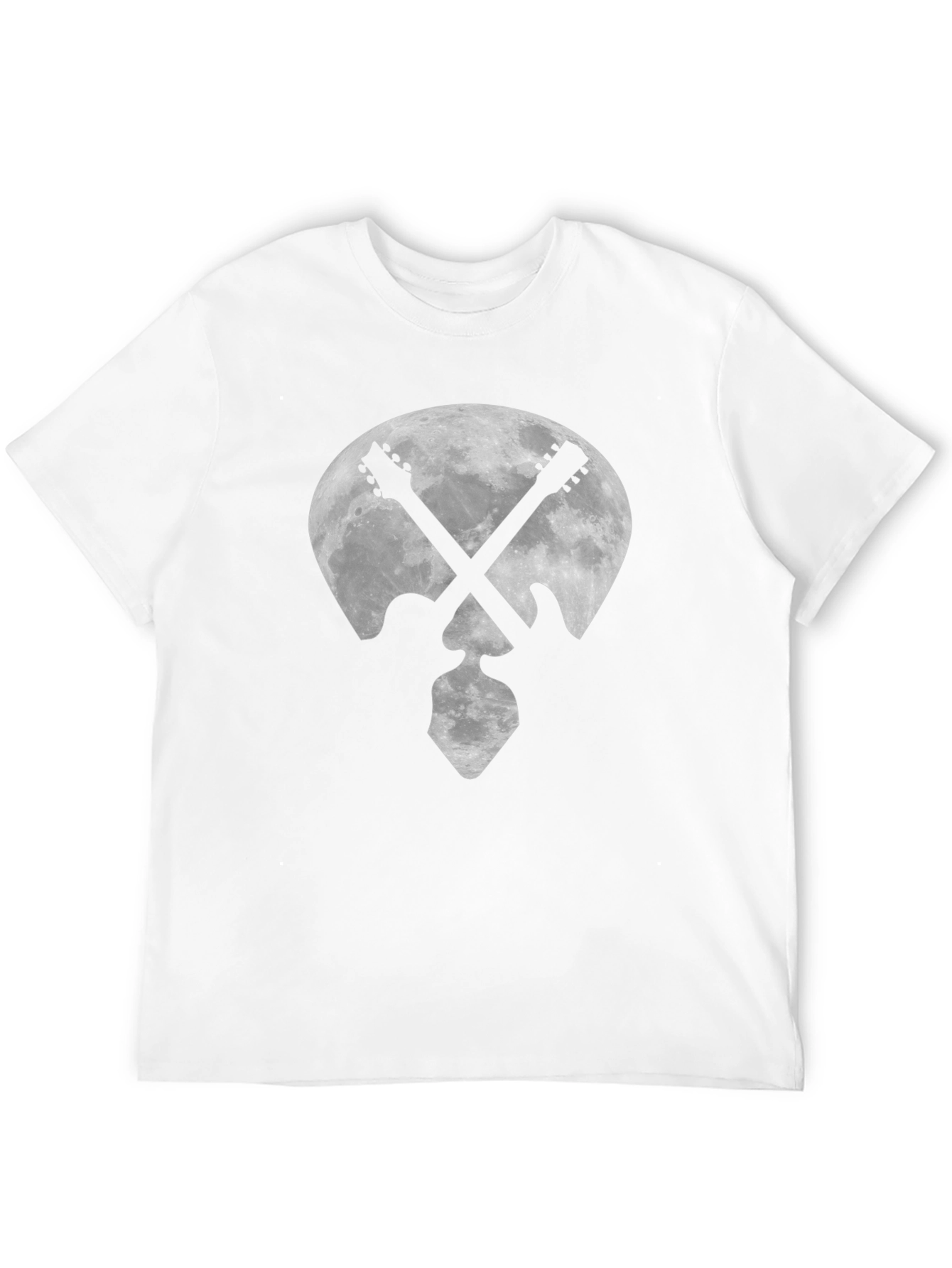 Black Guitar Moon Graphic Tee - Rock Style view 12