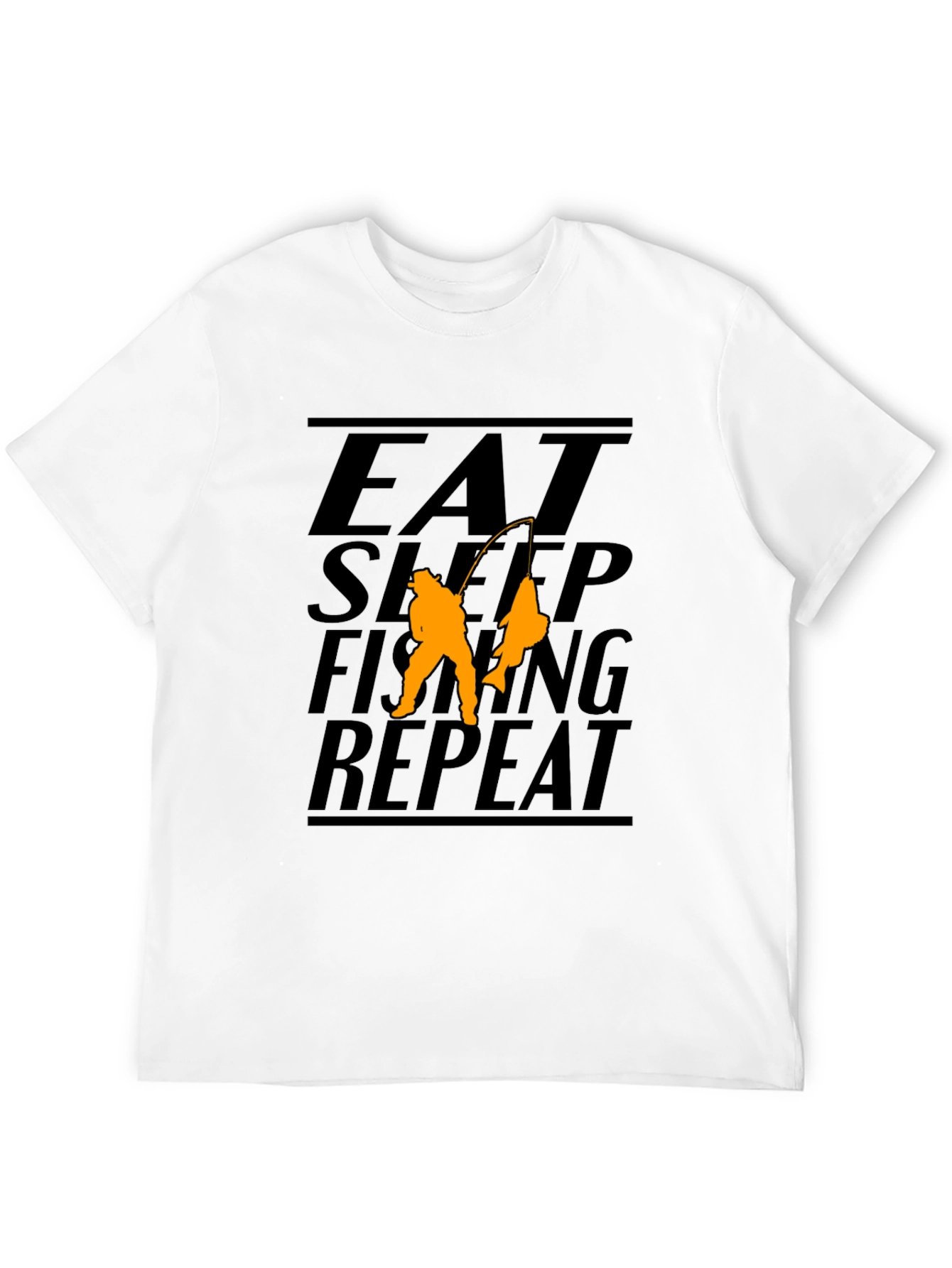 Black Eat Sleep Fishing Repeat Black Graphic T-Shirt view 12