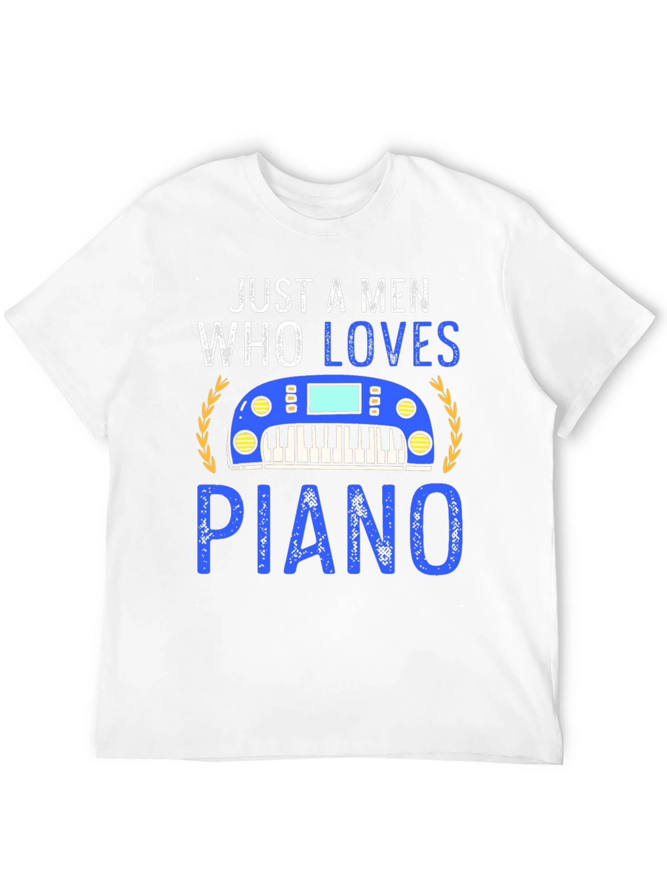 Black Just a Man Who Loves Piano Black T-Shirt view 12