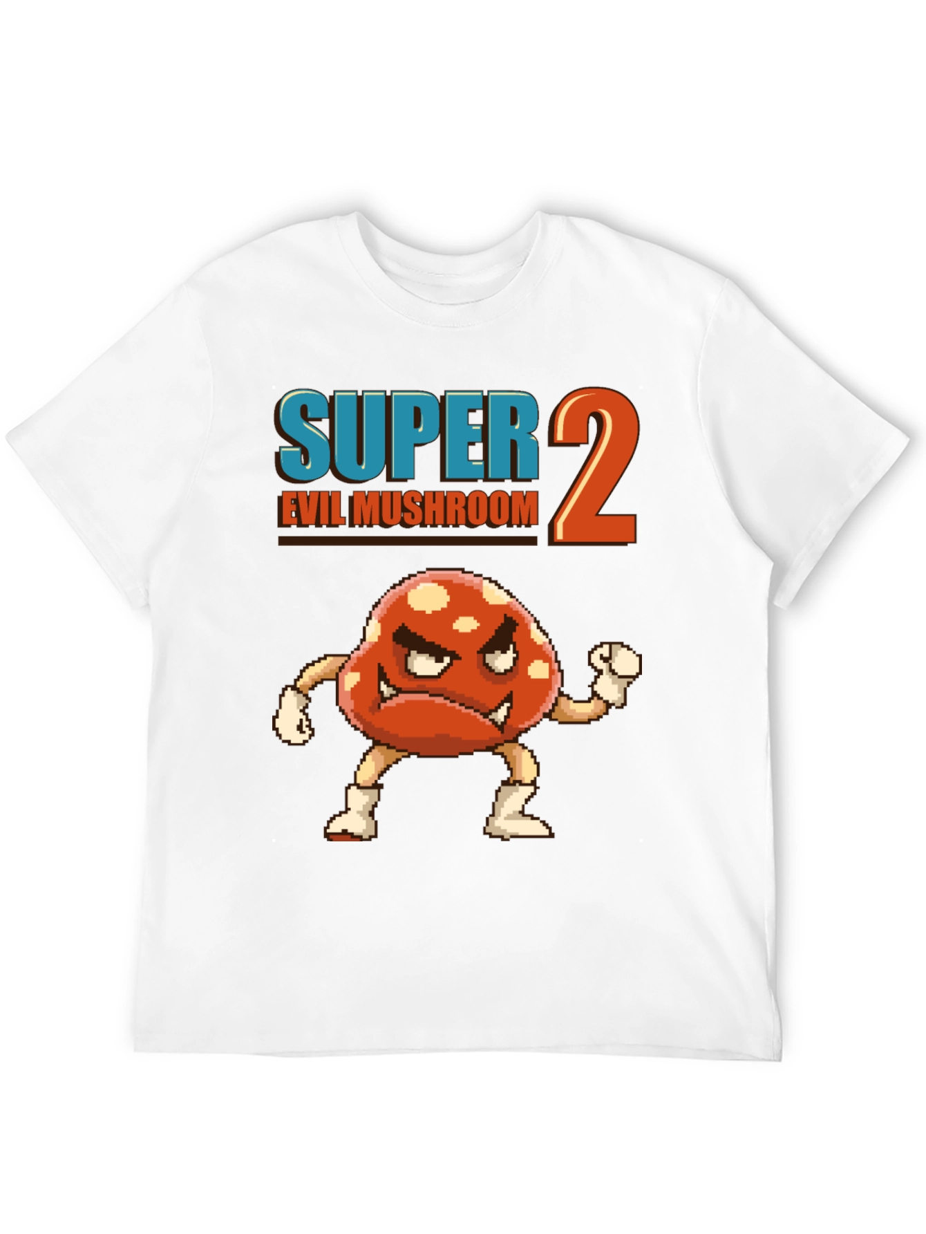 Black Super 2 Evil Mushroom Graphic T-Shirt view 12