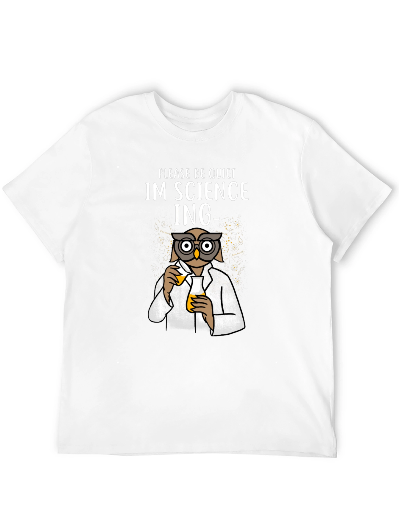 Black Science Owl T-Shirt - Please Be Quiet, I'm Sciencing view 12
