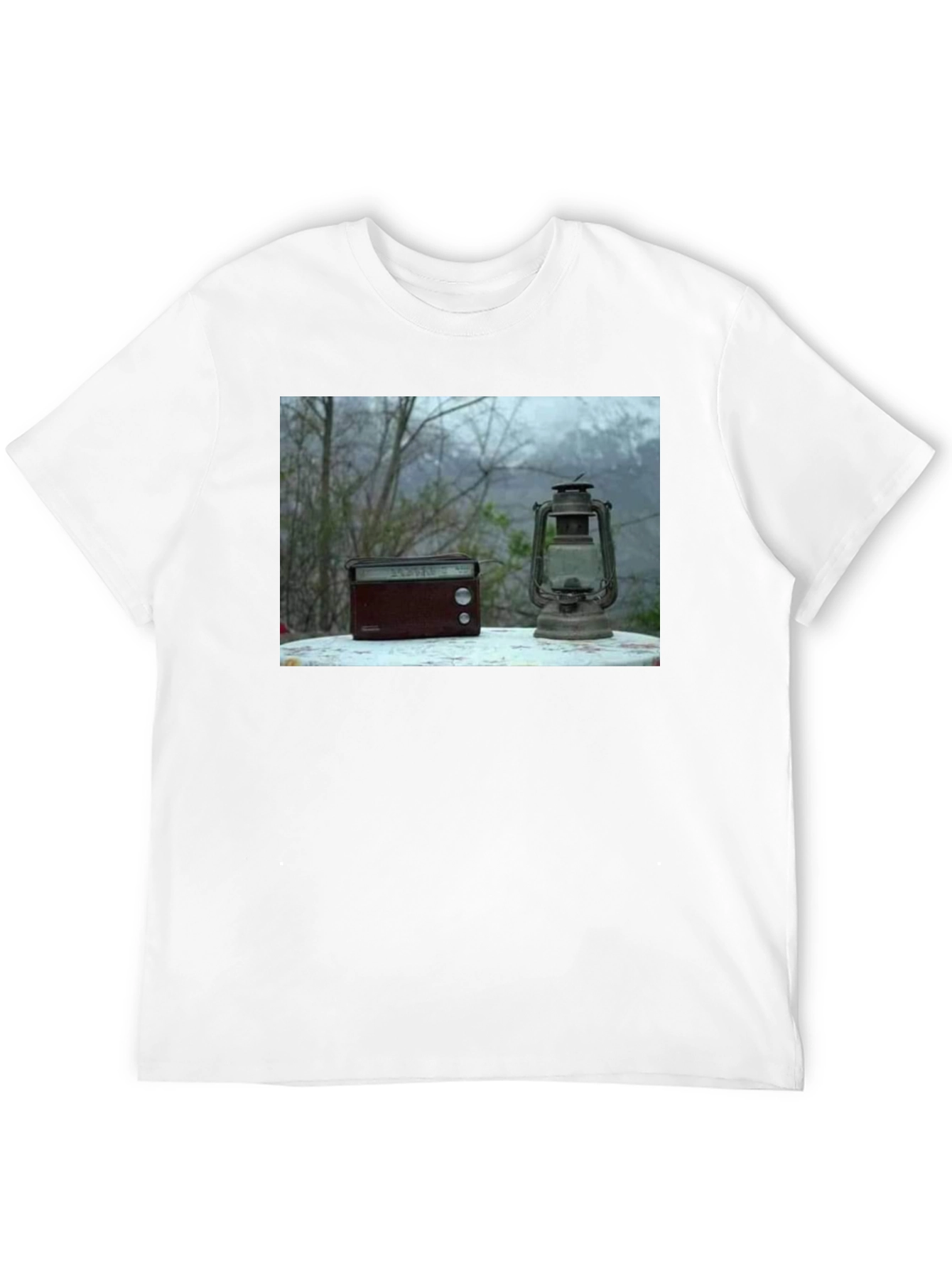 Black Retro Radio & Lantern T-Shirt view 12