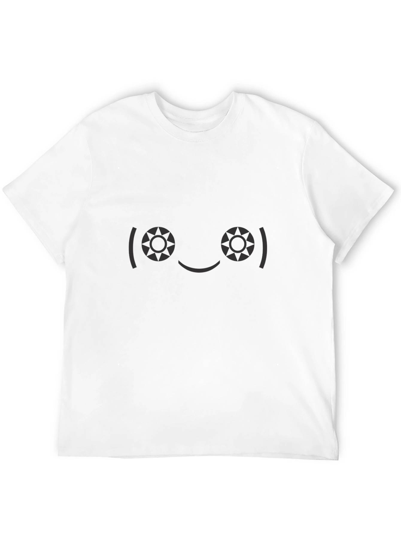 Black Smiley Face Graphic Tee - Soft Black Cotton T-Shirt view 12