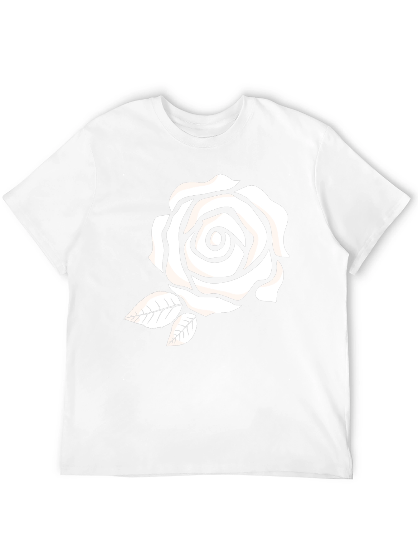Black Black T-Shirt with White Rose Graphic view 12