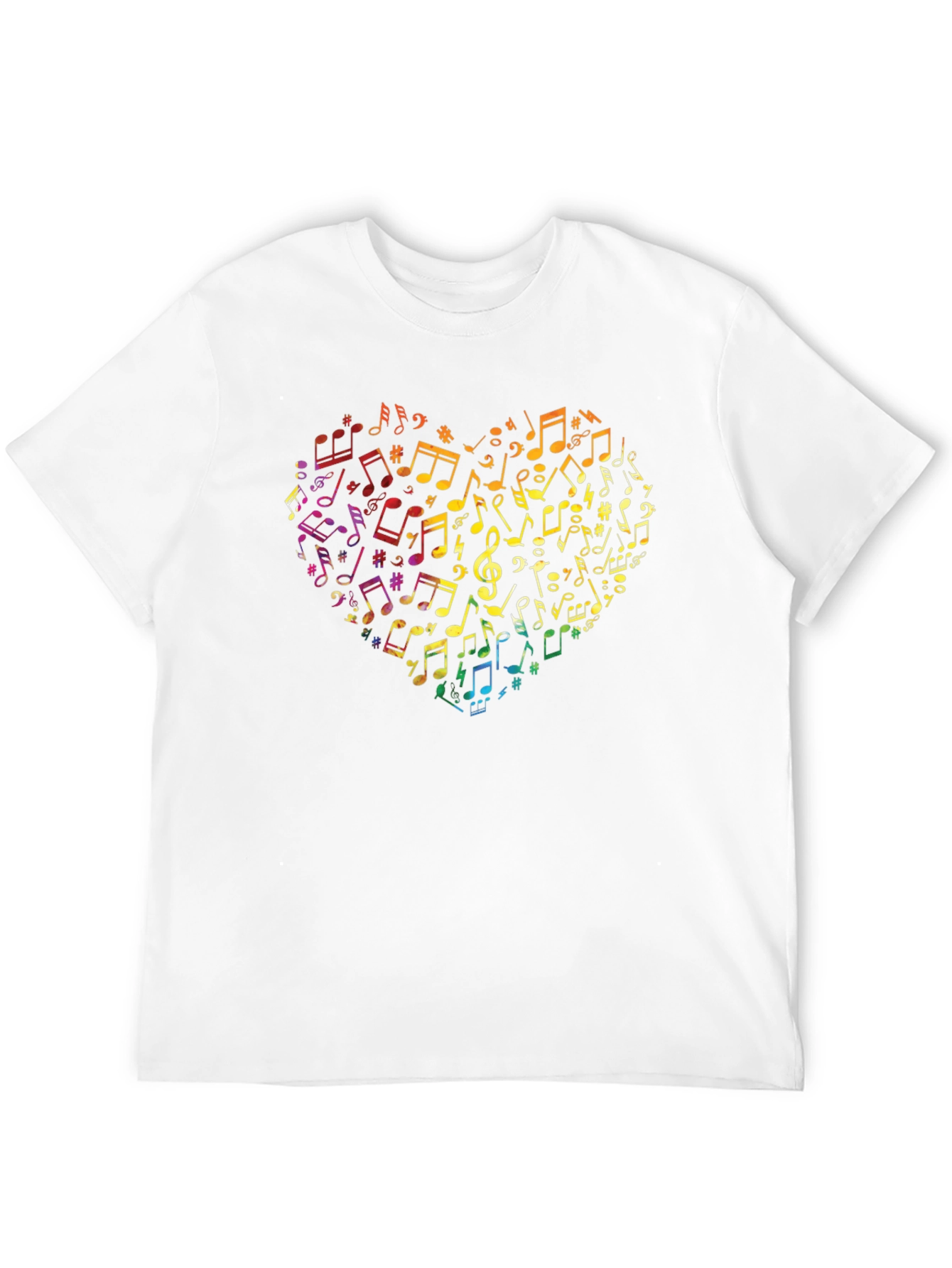 Black Music Notes Heart Graphic Tee view 12