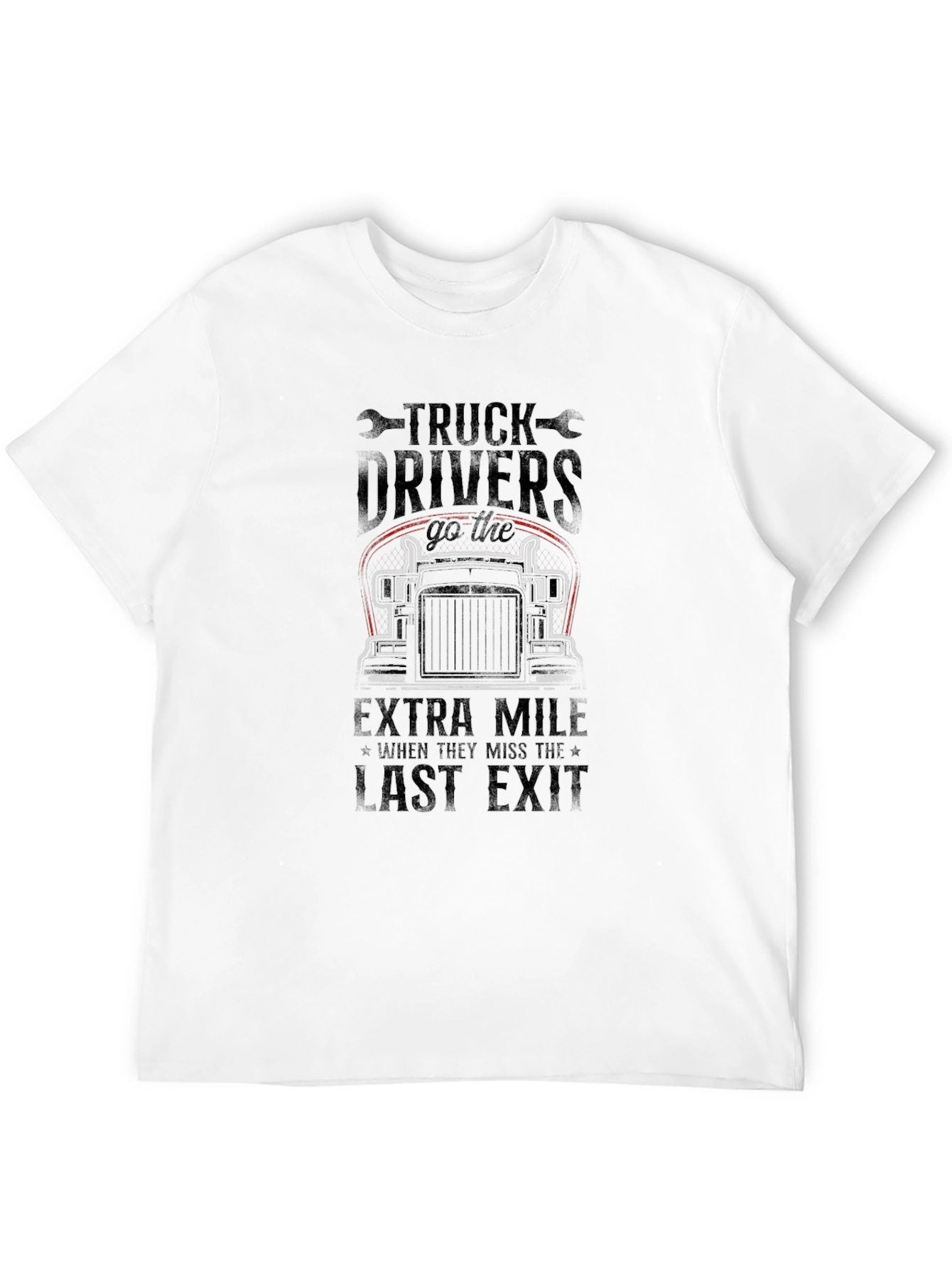 Black Truck Driver Extra Mile Graphic Tee view 12