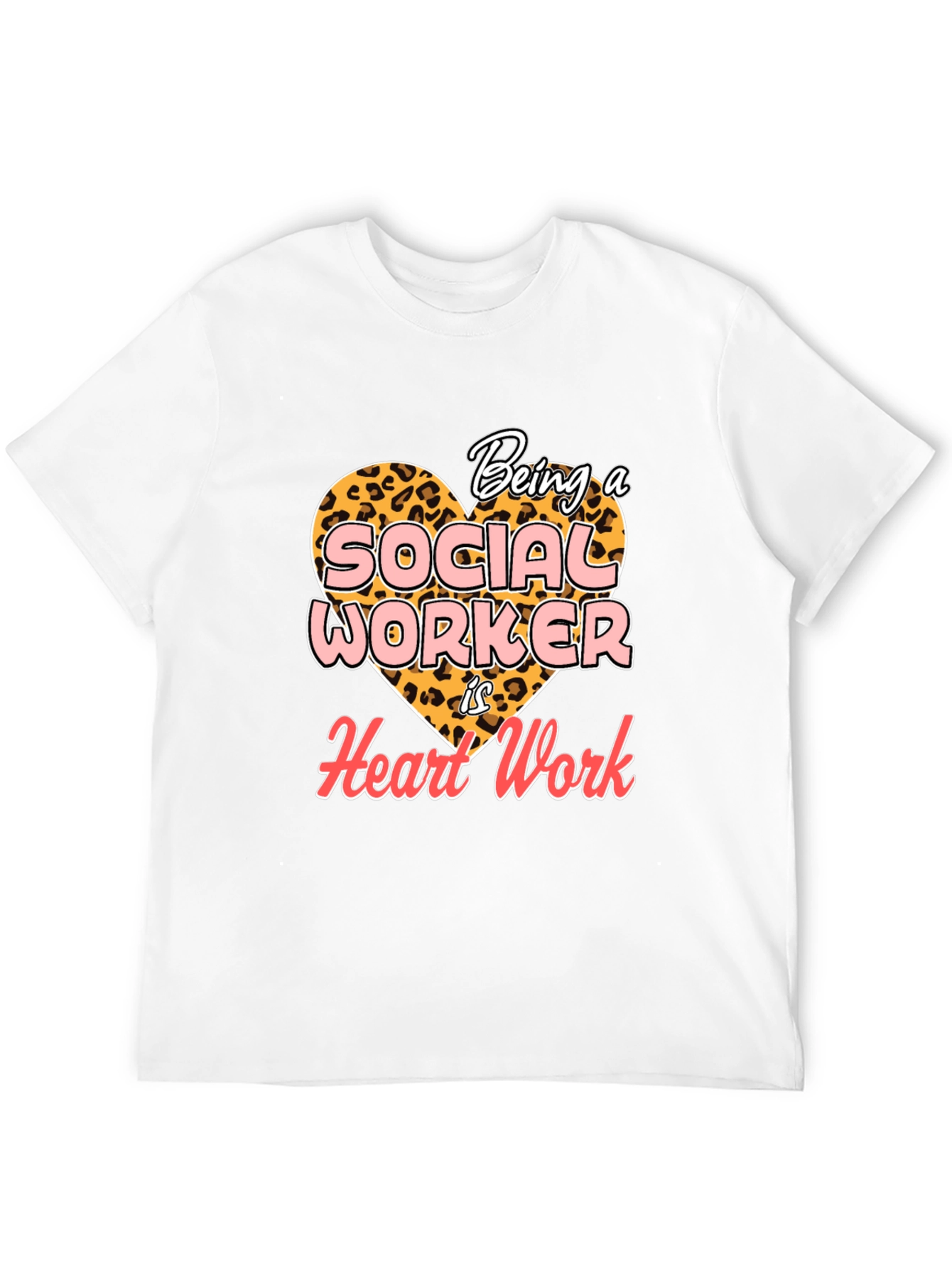 Black Social Worker Heart Work T-Shirt - Black view 12