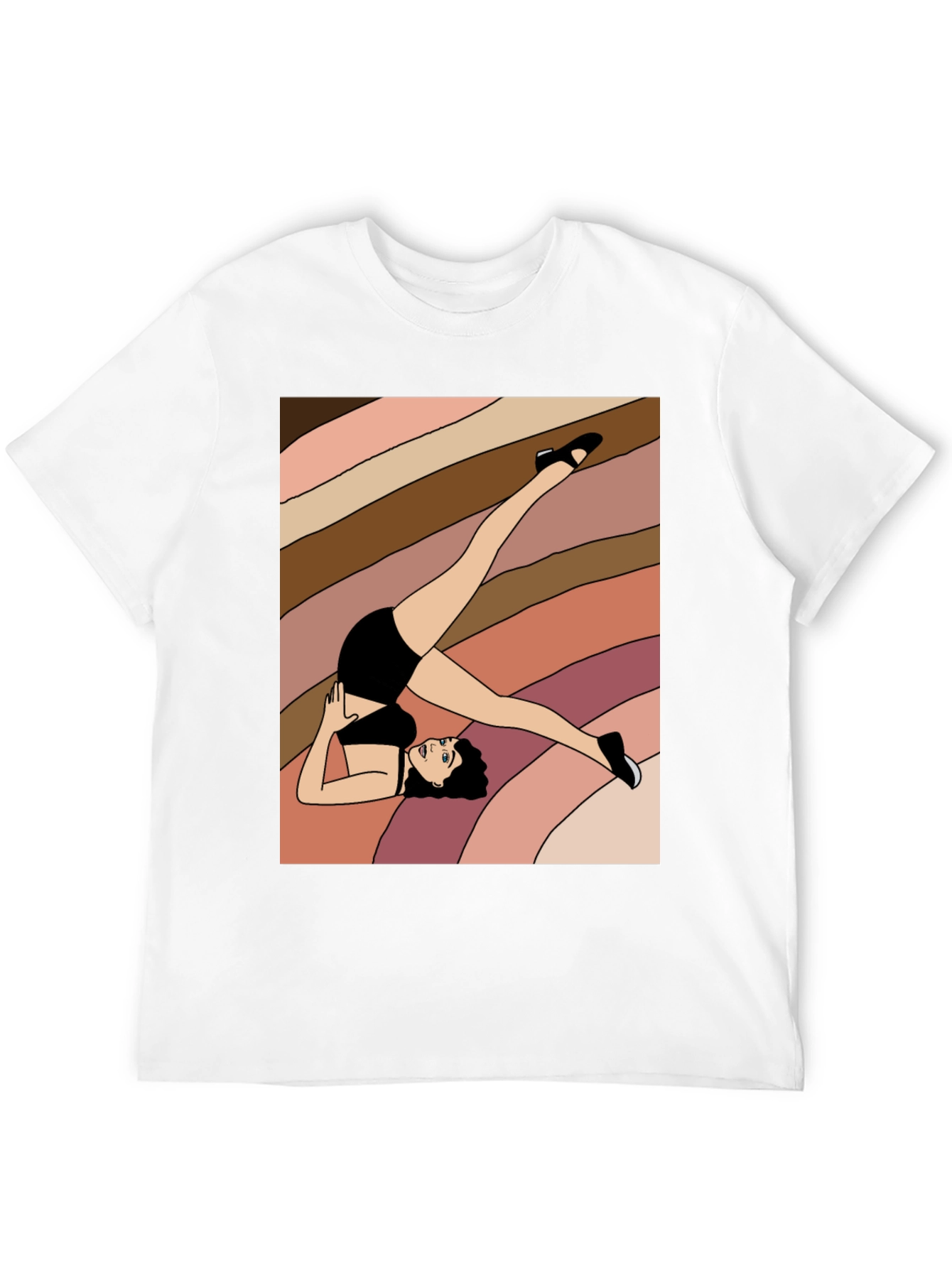Black Retro Pilates Pose Graphic Tee view 12