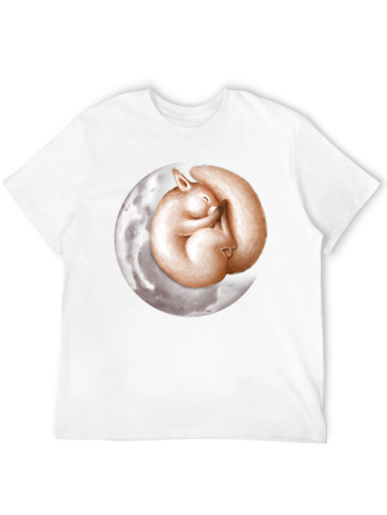 Black Dreamy Squirrel Moon Graphic T-Shirt - Black view 12