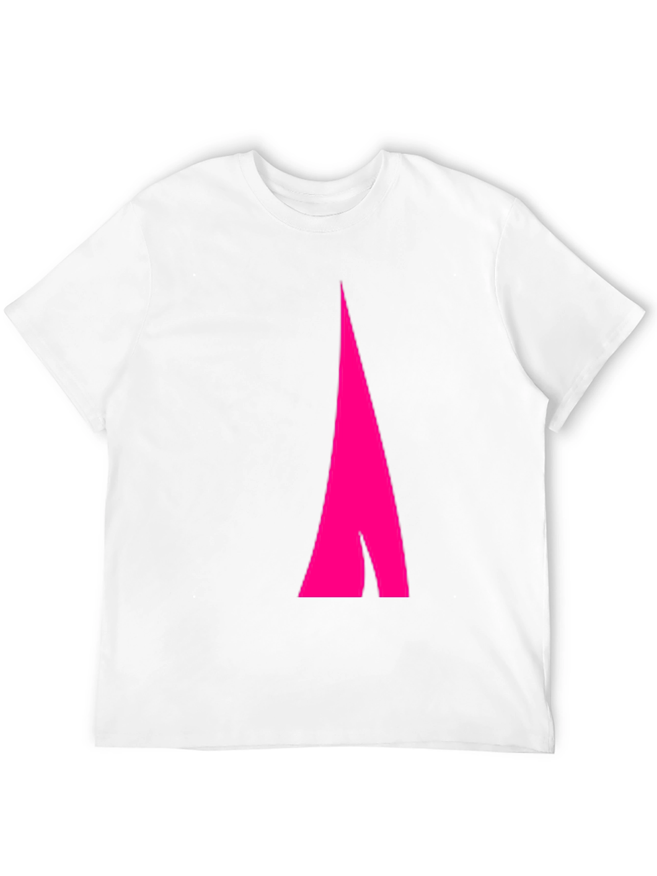 Black Men's Black Tee with Abstract Pink Arrow Design view 12