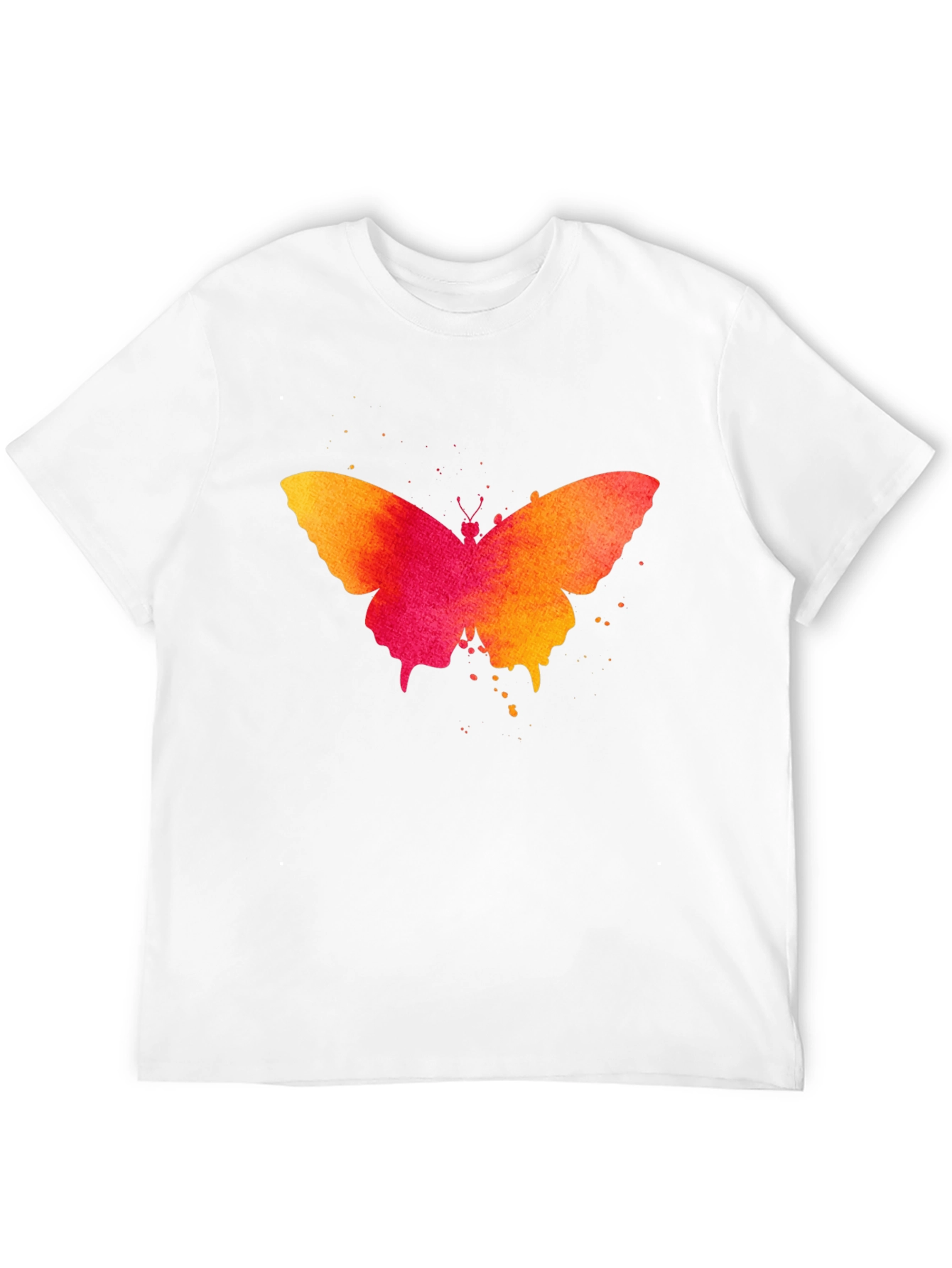 Black Butterfly Watercolor Print Black T-Shirt view 12