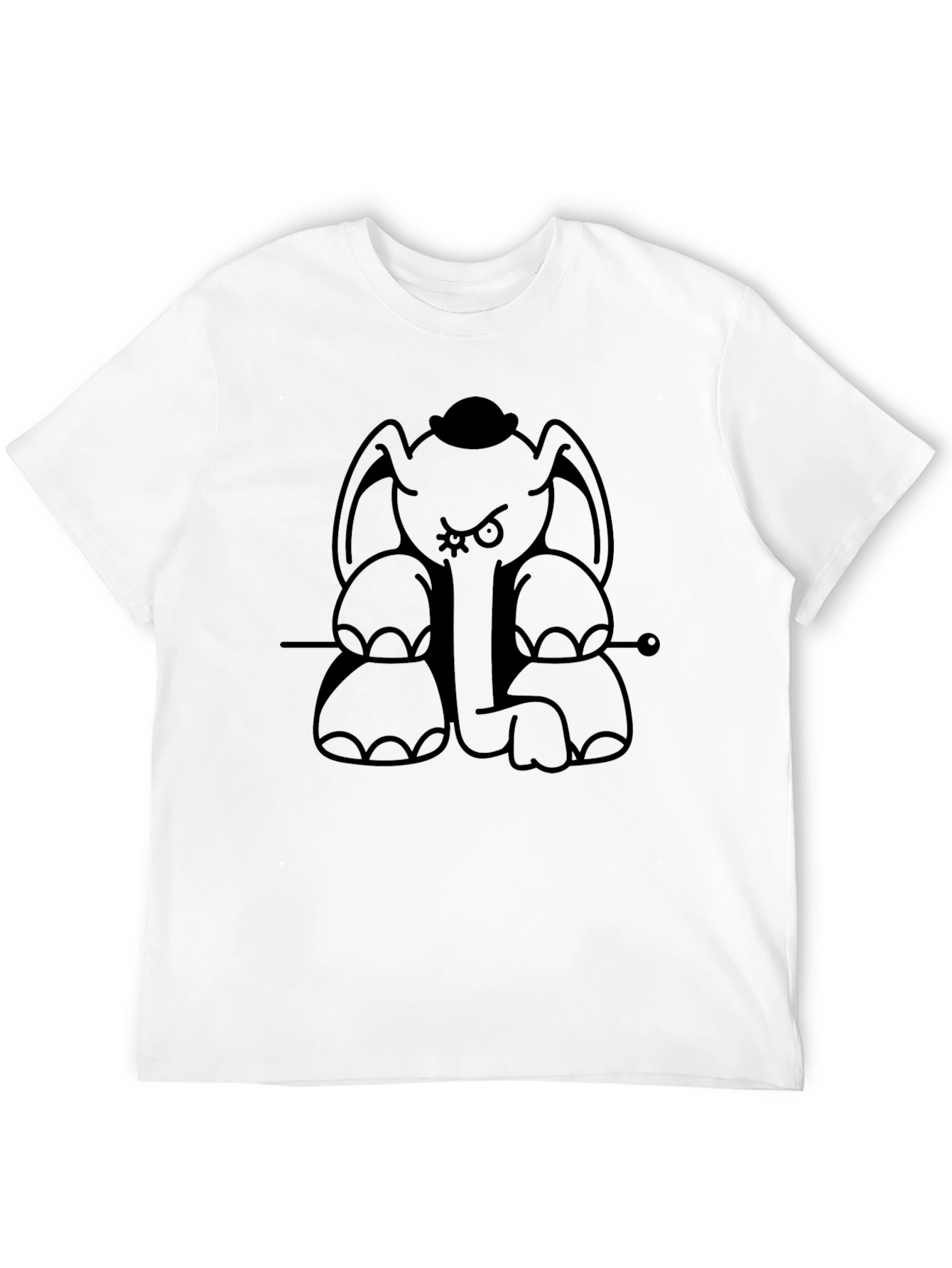 Black Angry Elephant Graphic Print Tee - Casual Comfort view 12