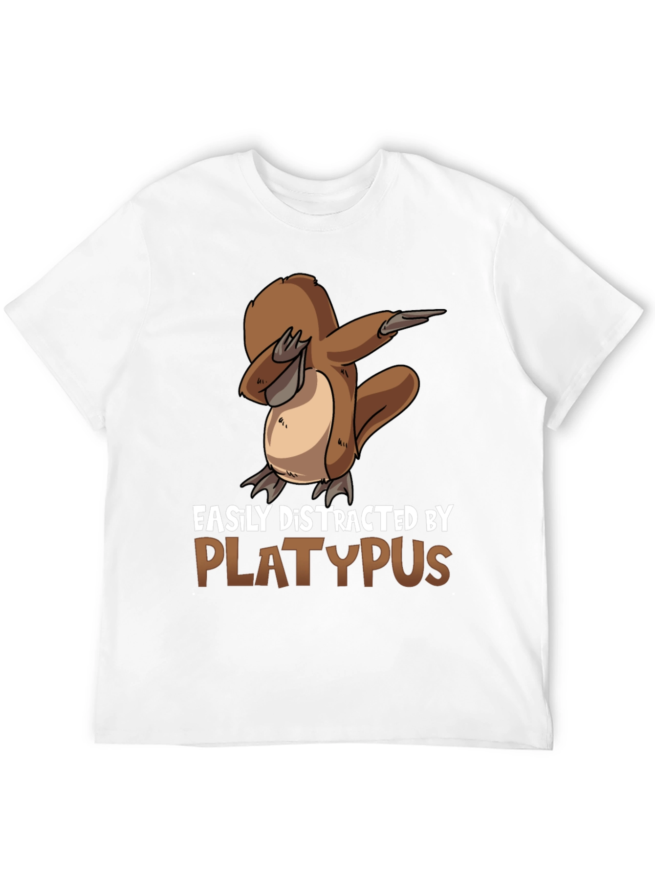Black Easily Distracted By Platypus Black T-Shirt view 12