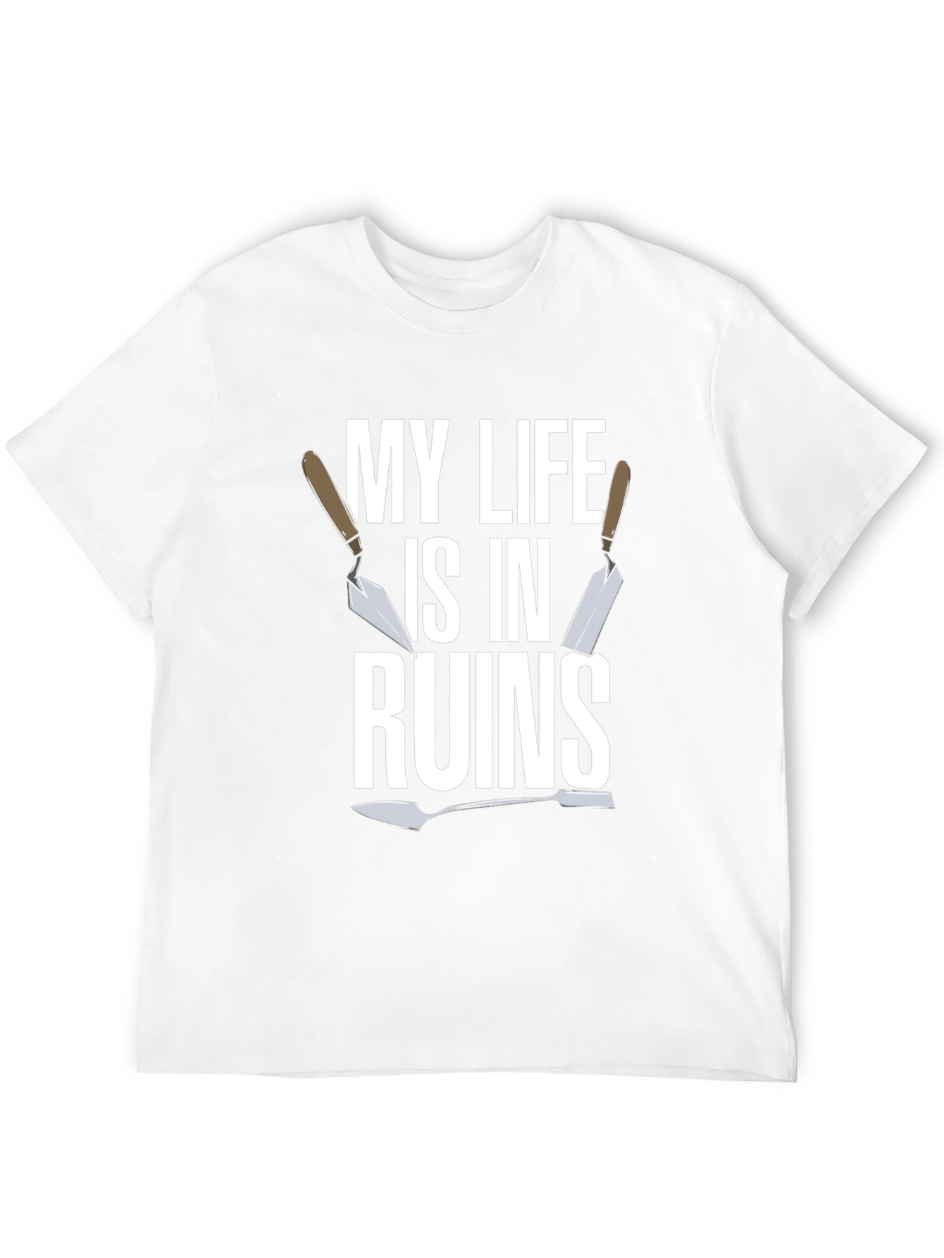Black My Life is in Ruins - Funny Trowel Gardener T-Shirt view 12