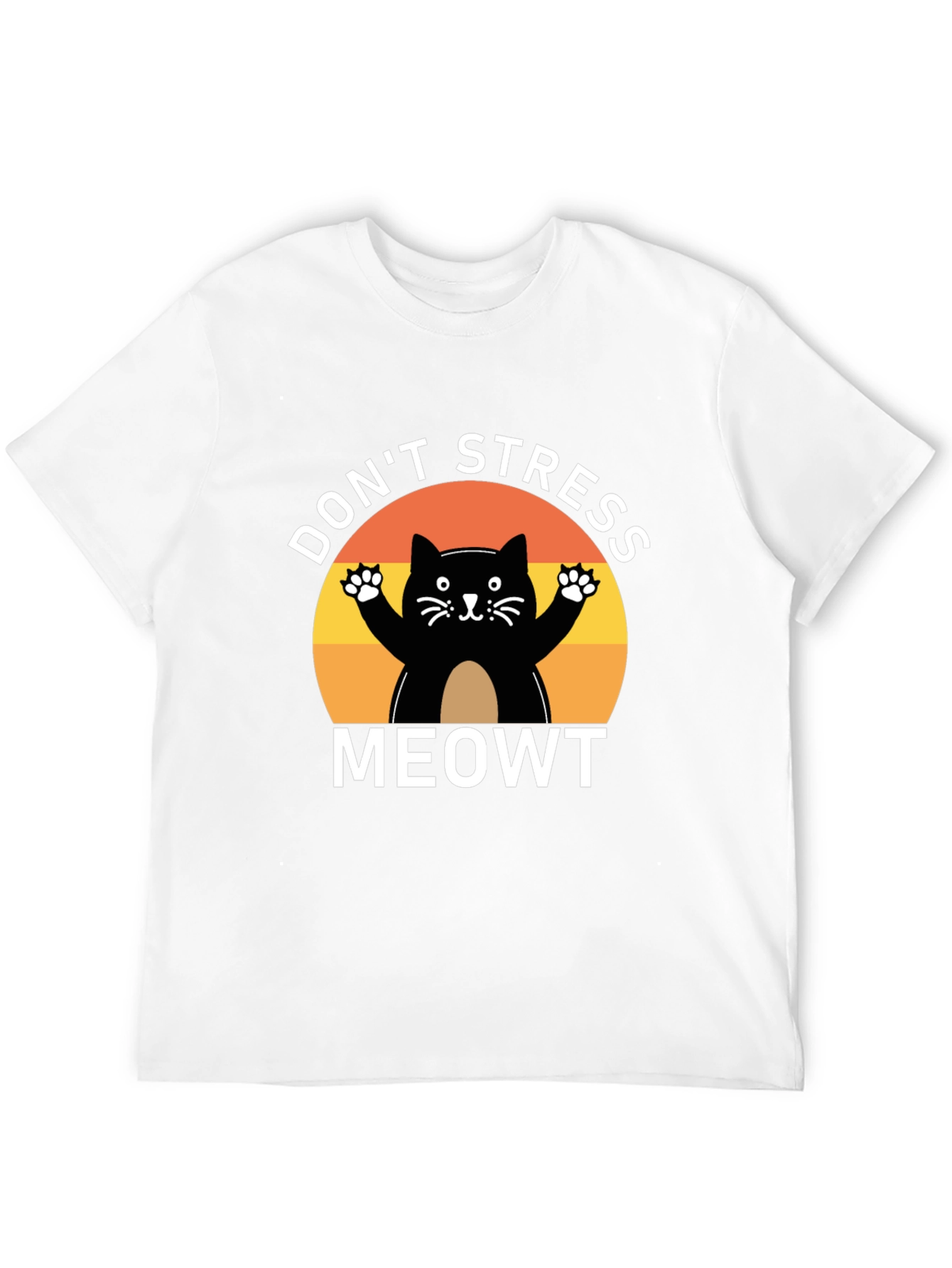 Black Don't Stress Meowt Cat T-Shirt view 12