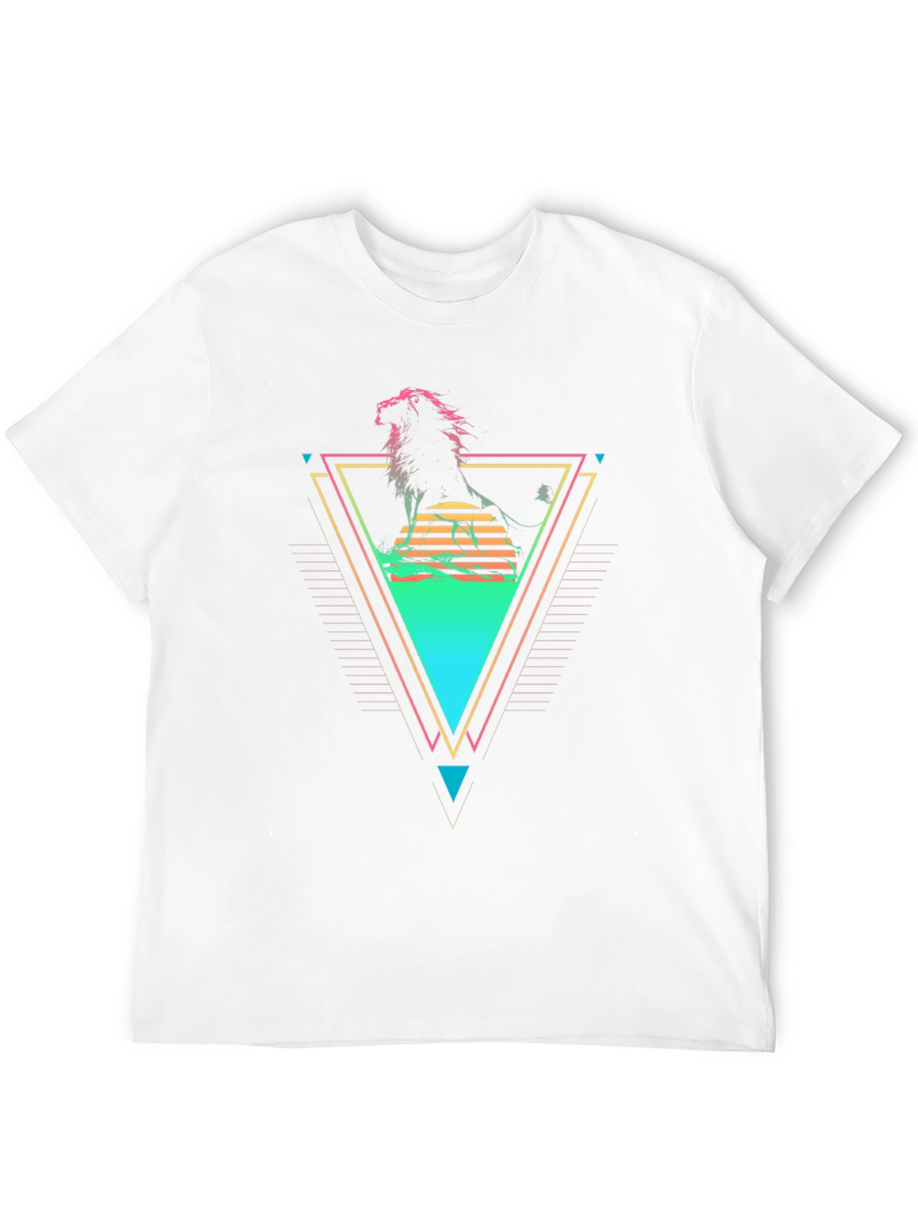 Black Retro Lion Graphic T-Shirt view 12