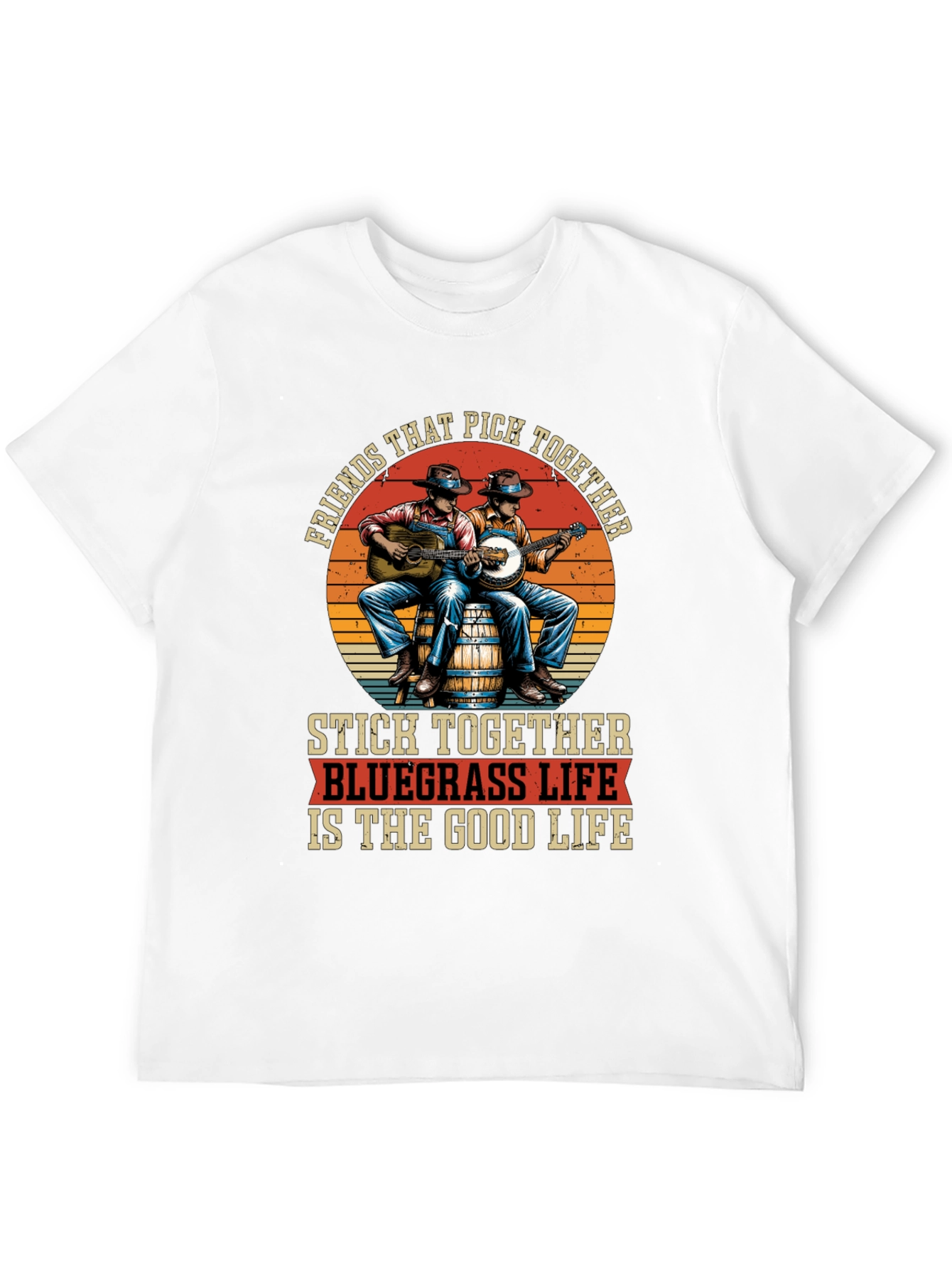 Black Bluegrass Life T-Shirt - Friends That Pick Together view 12