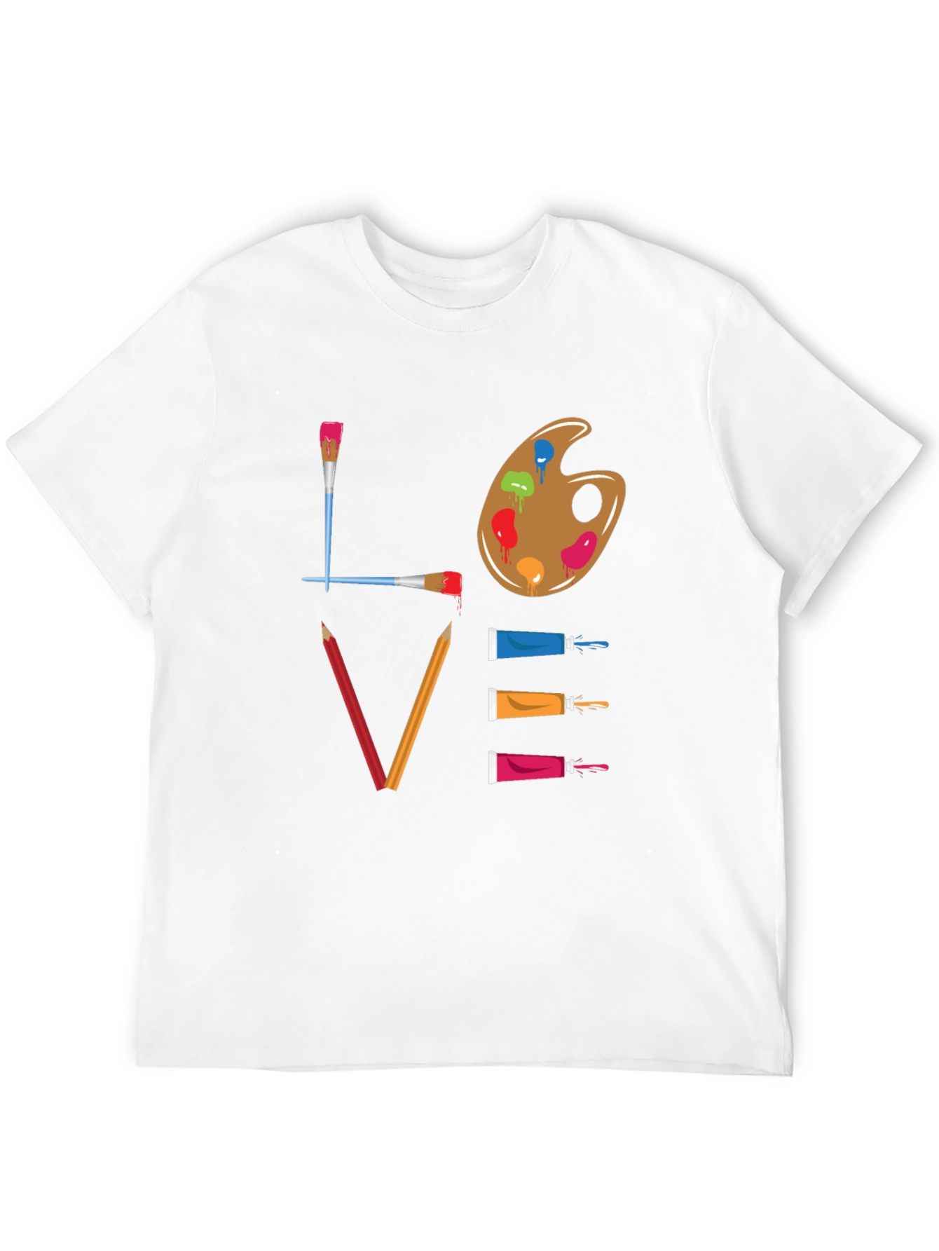 Black Love Art T-Shirt: Painter's Palette Design view 12