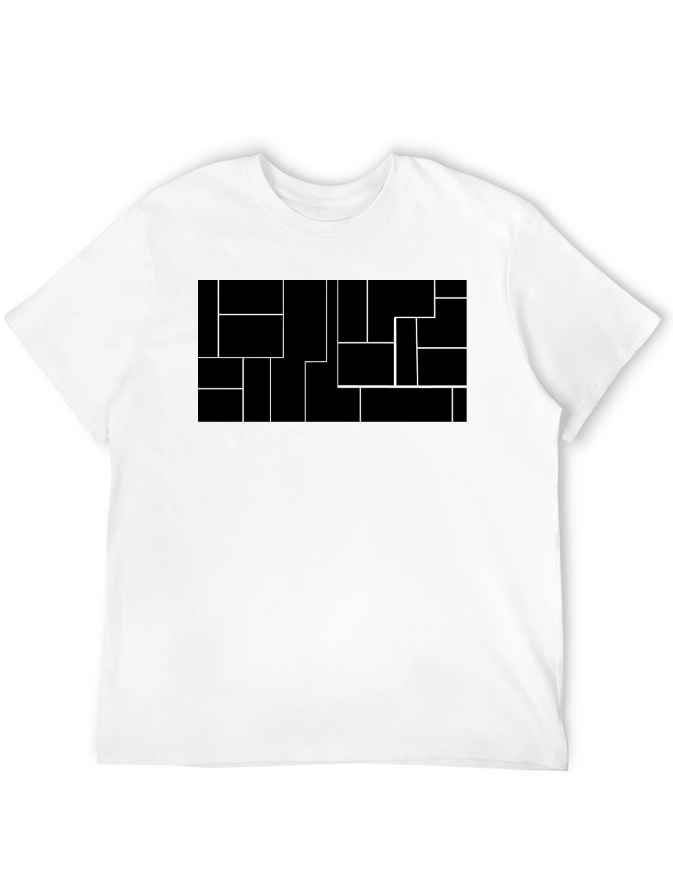 Black Modern Geometric Black Tee view 12