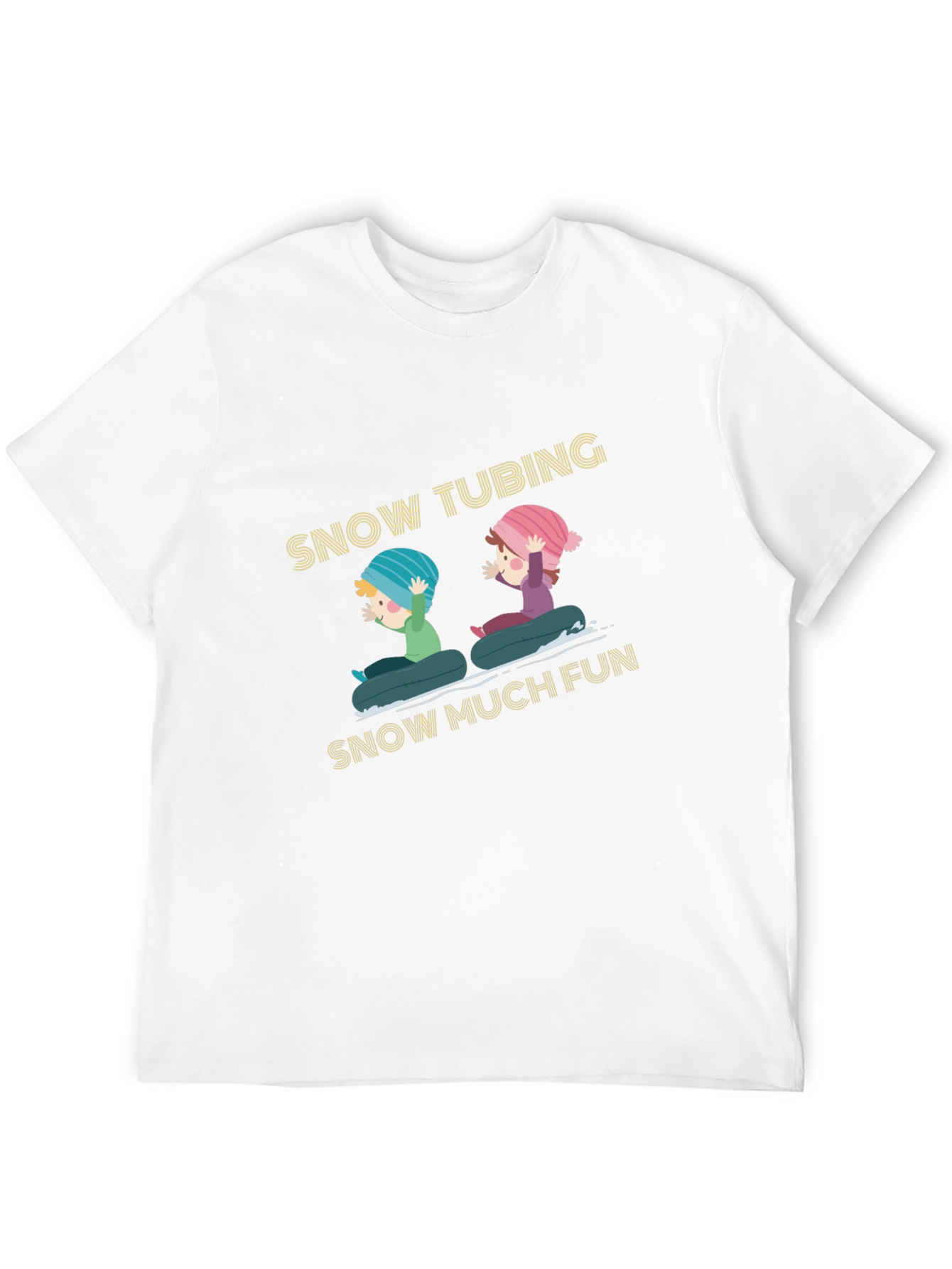 Black Snow Tubing Graphic Tee - Winter Fun T-Shirt view 12