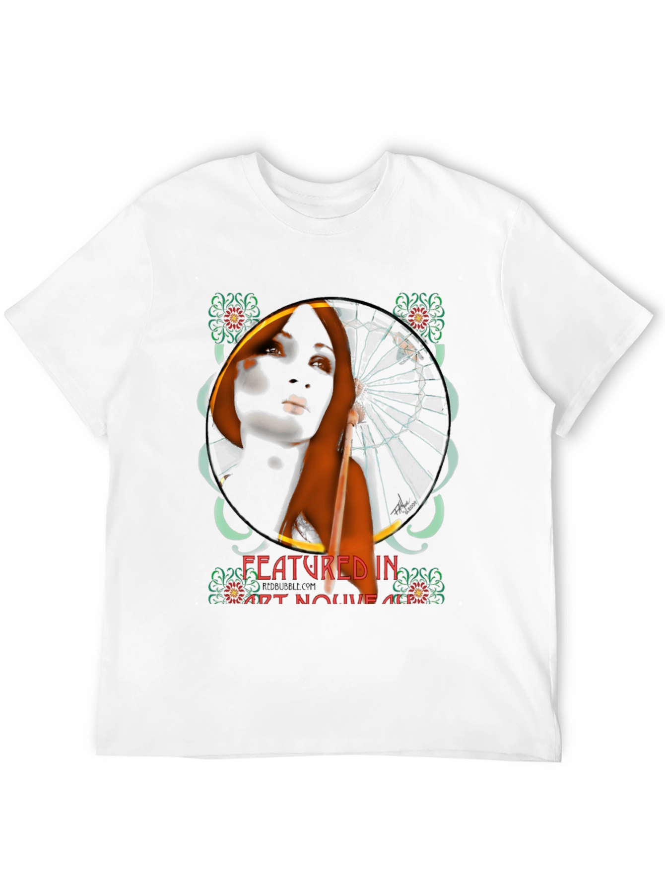 Black Art Nouveau Woman Graphic Tee view 12