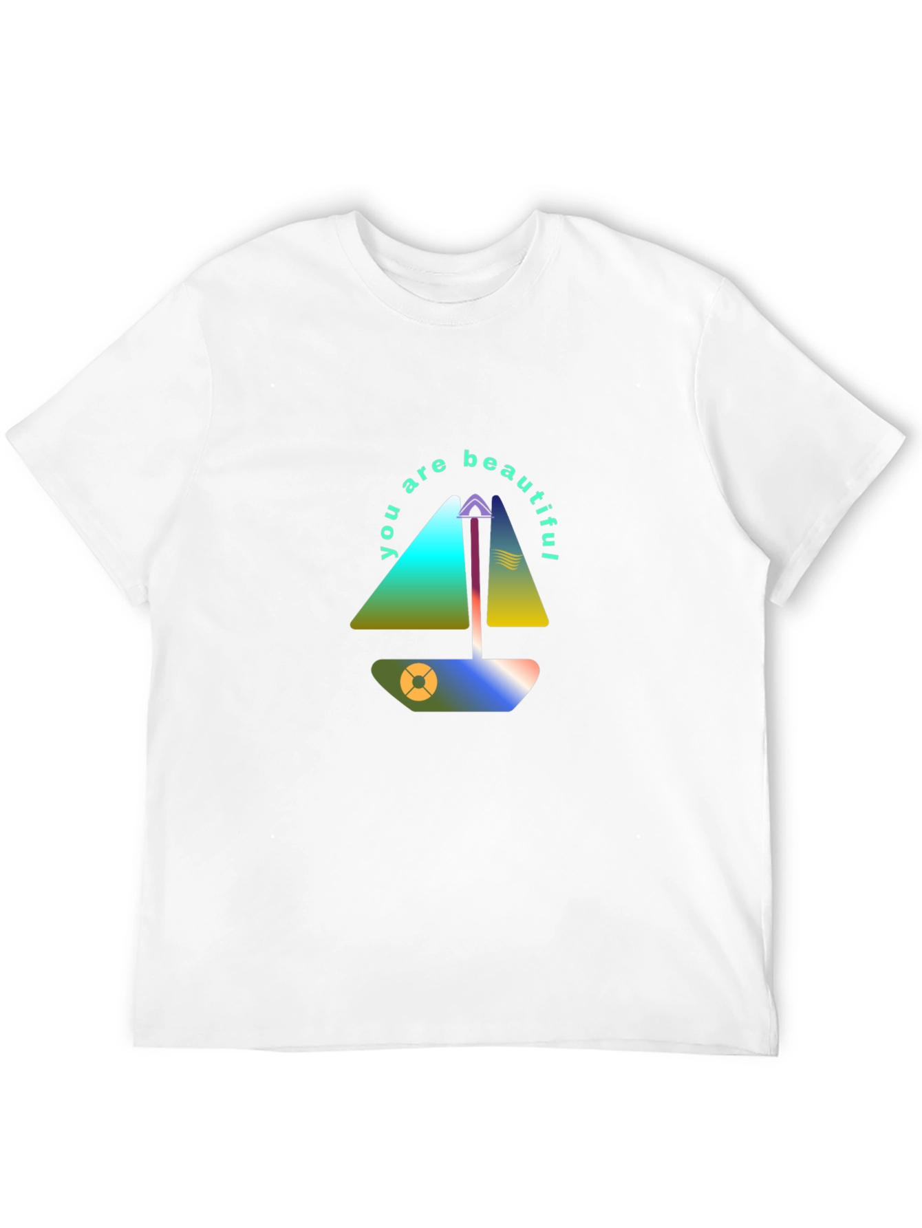 Black Modern Sailboat Graphic Tee - You Are Beautiful view 12