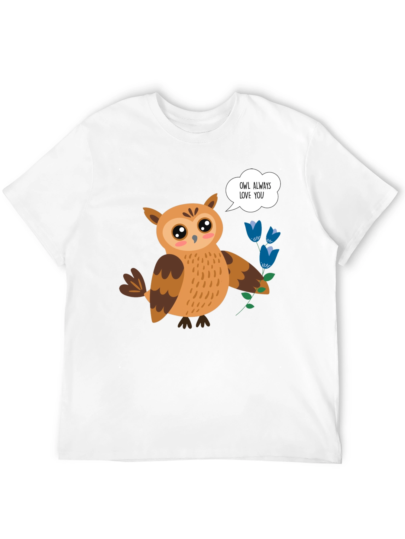 Black Cute Owl Always Love You Graphic Black T-Shirt view 12