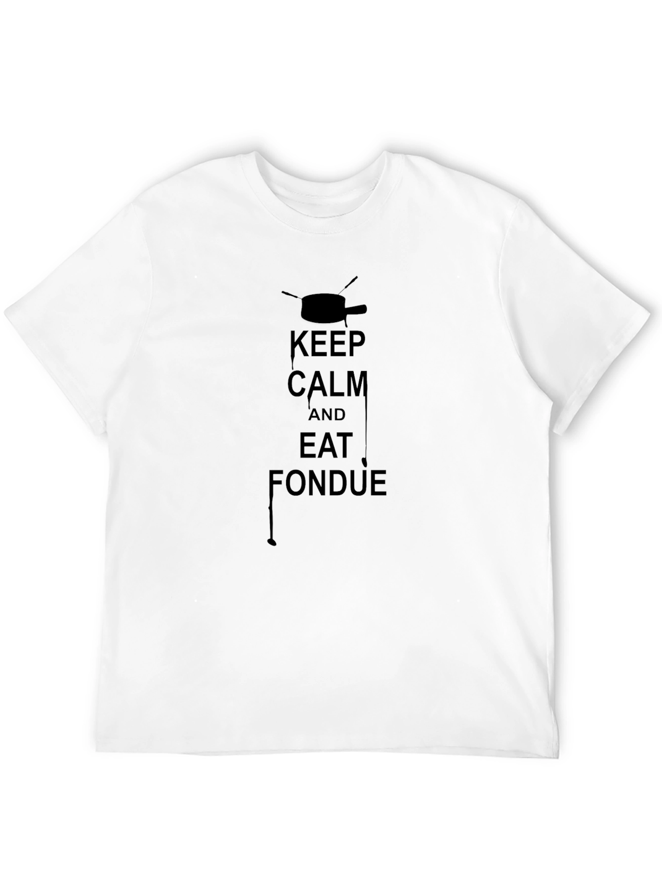 Black Keep Calm and Eat Fondue Black T-Shirt view 12