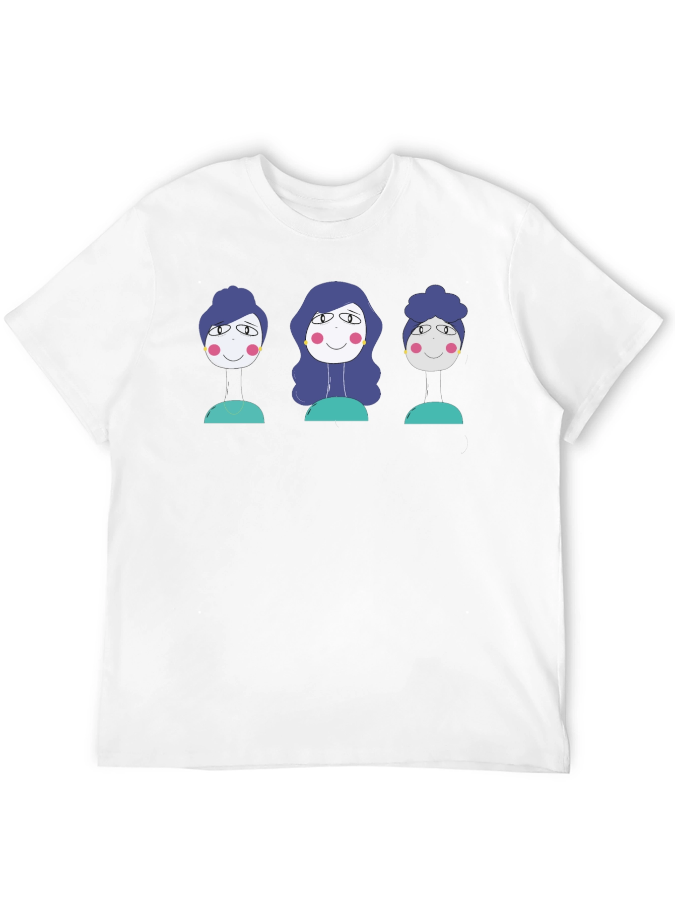 Black Drawn Faces Black Tee view 12