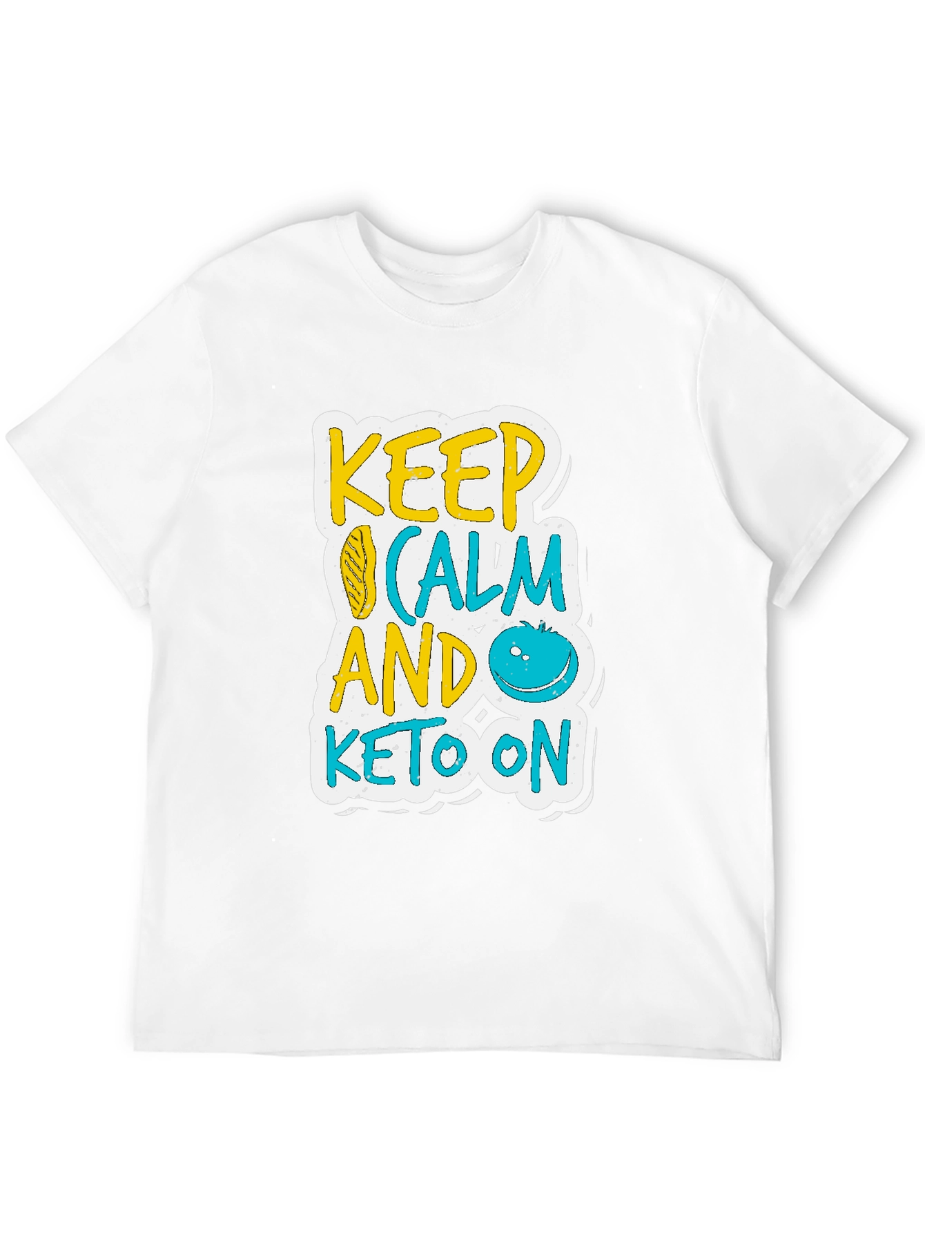 Black Keep Calm and Keto On Black T-Shirt view 12