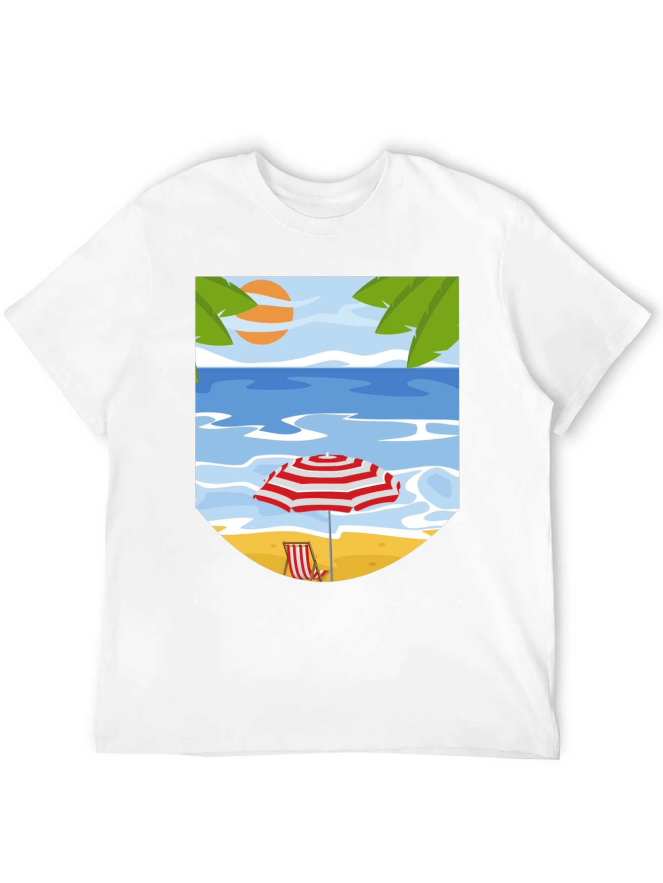Black Beach Scene Graphic Tee - Black Cotton T-Shirt view 12