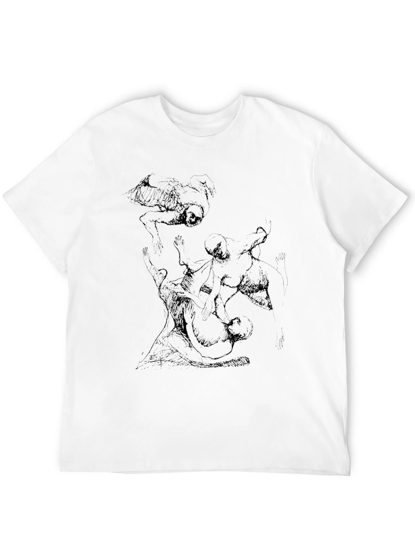 Black Abstract Figures Black Graphic Tee view 12