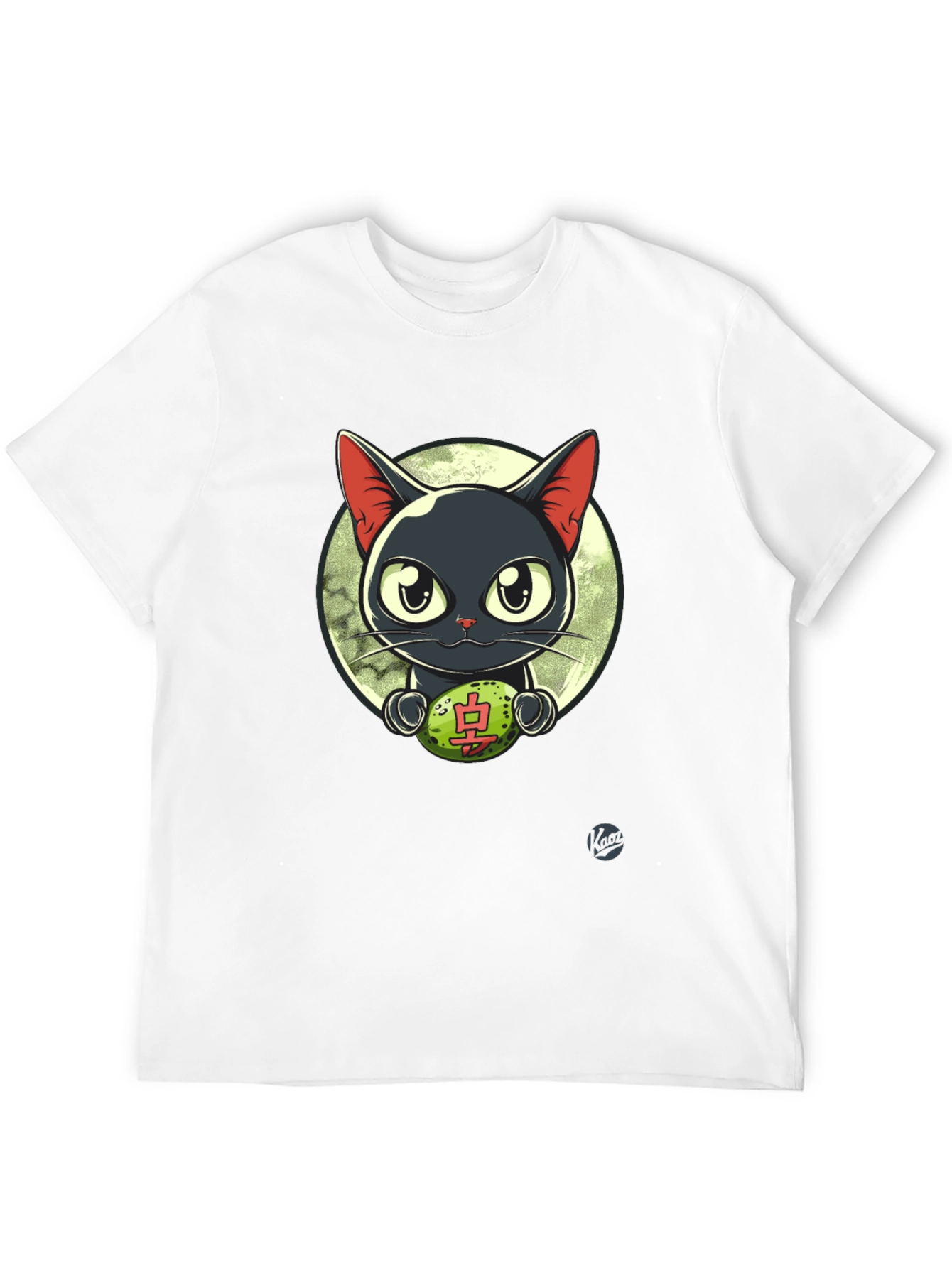 Black Cool Cat T-Shirt - Lucky Charm Design view 12