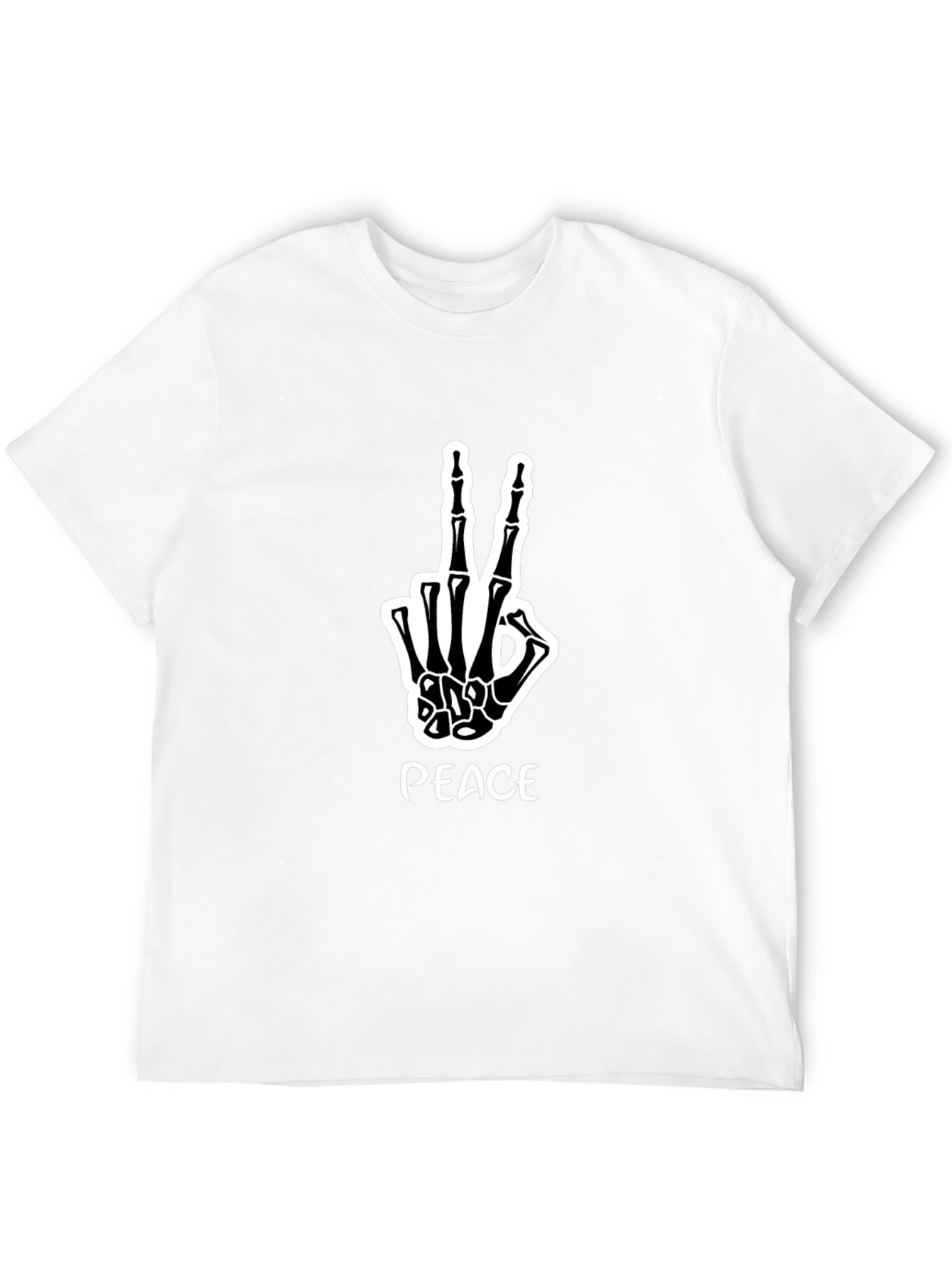 Black Peace Skeleton Hand Graphic Tee view 12